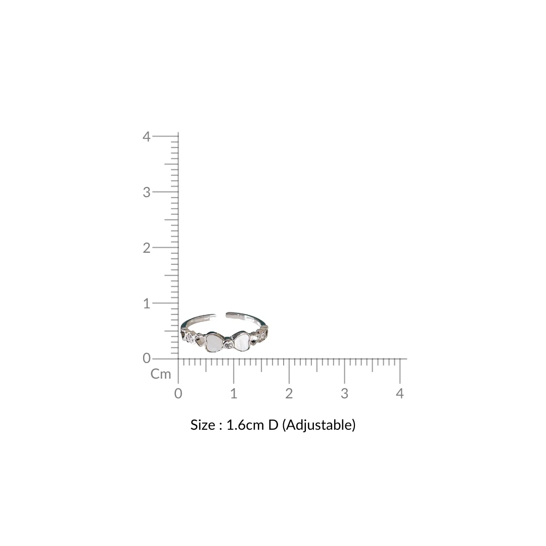 Pretty Bow And Hearts Silver Ring - Image 3