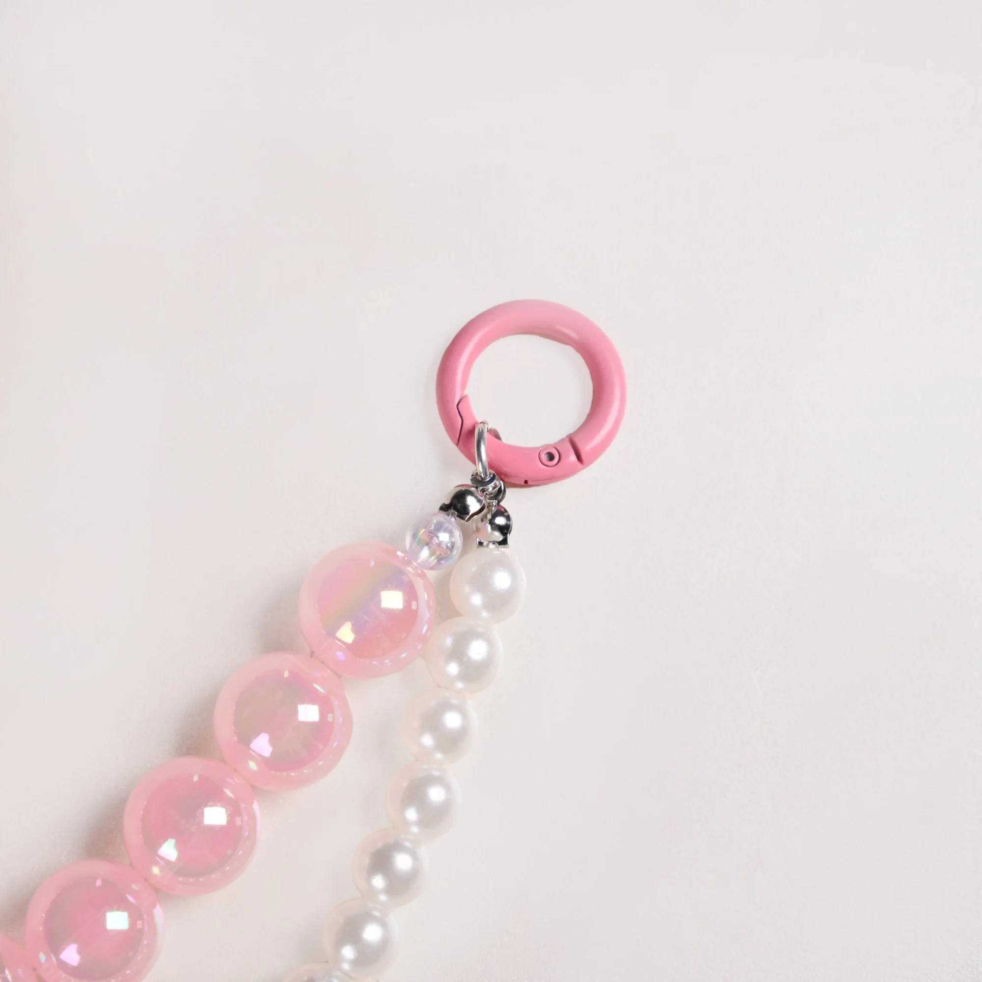 Pretty In Pink Pearl Beaded Keychain - Image 7