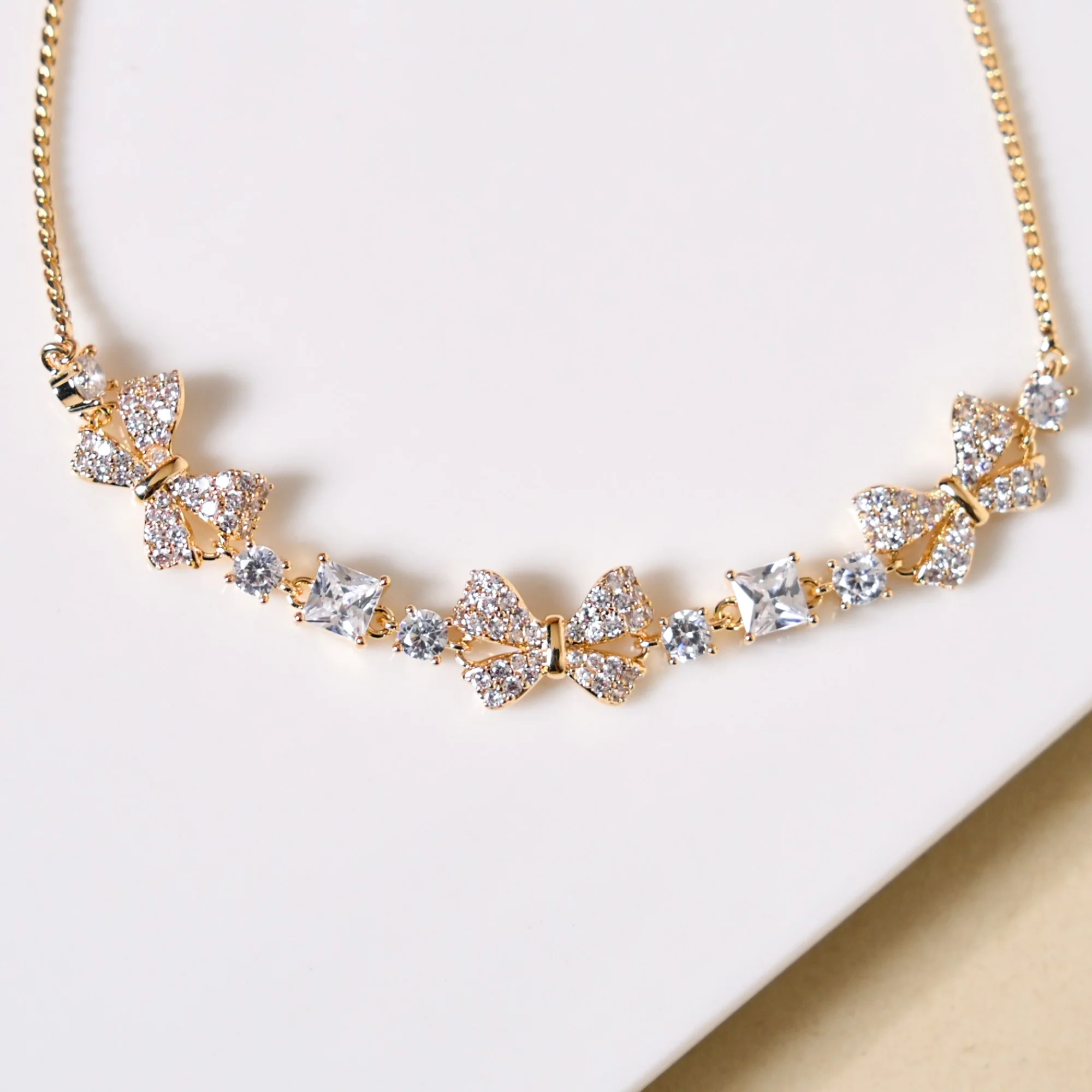 Princess Bow Gold Chain Bracelet - Image 5