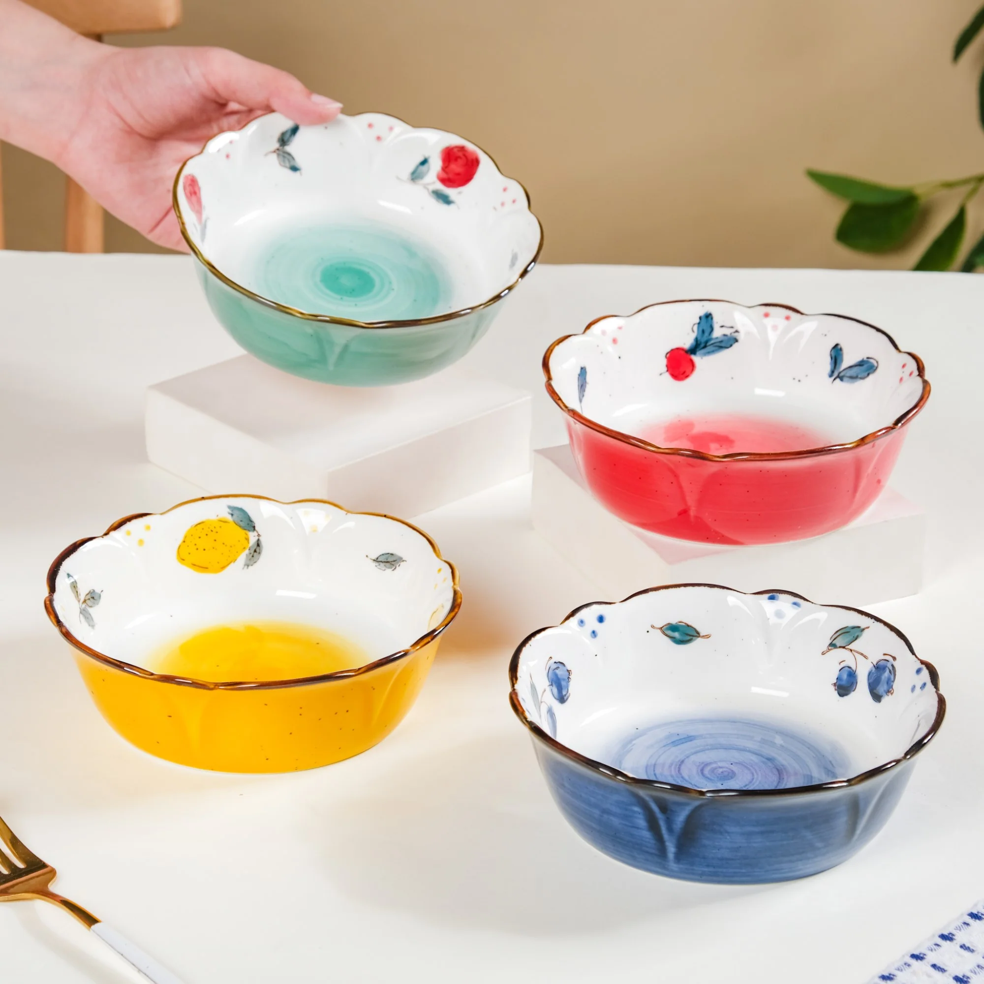 Printed Ceramic Serving Bowl 300 ml - Image 4