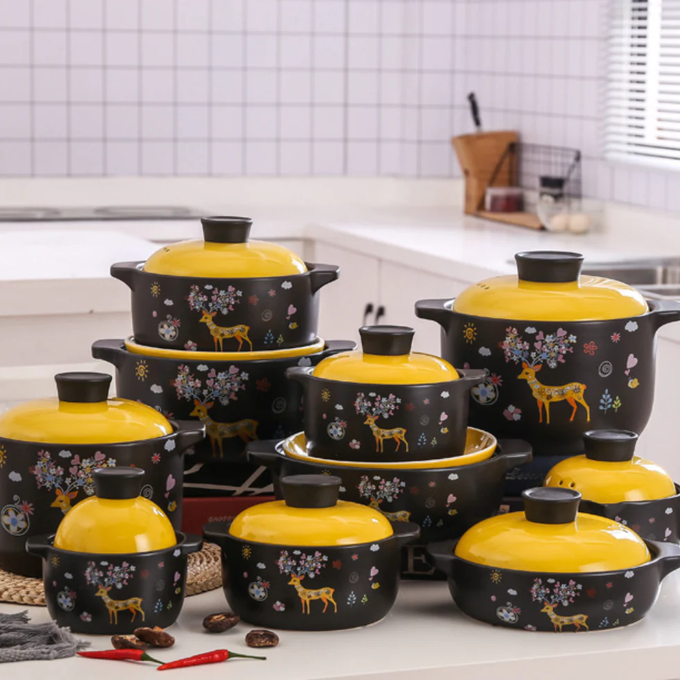 Printed Yellow Cooking Pot Small - Image 4