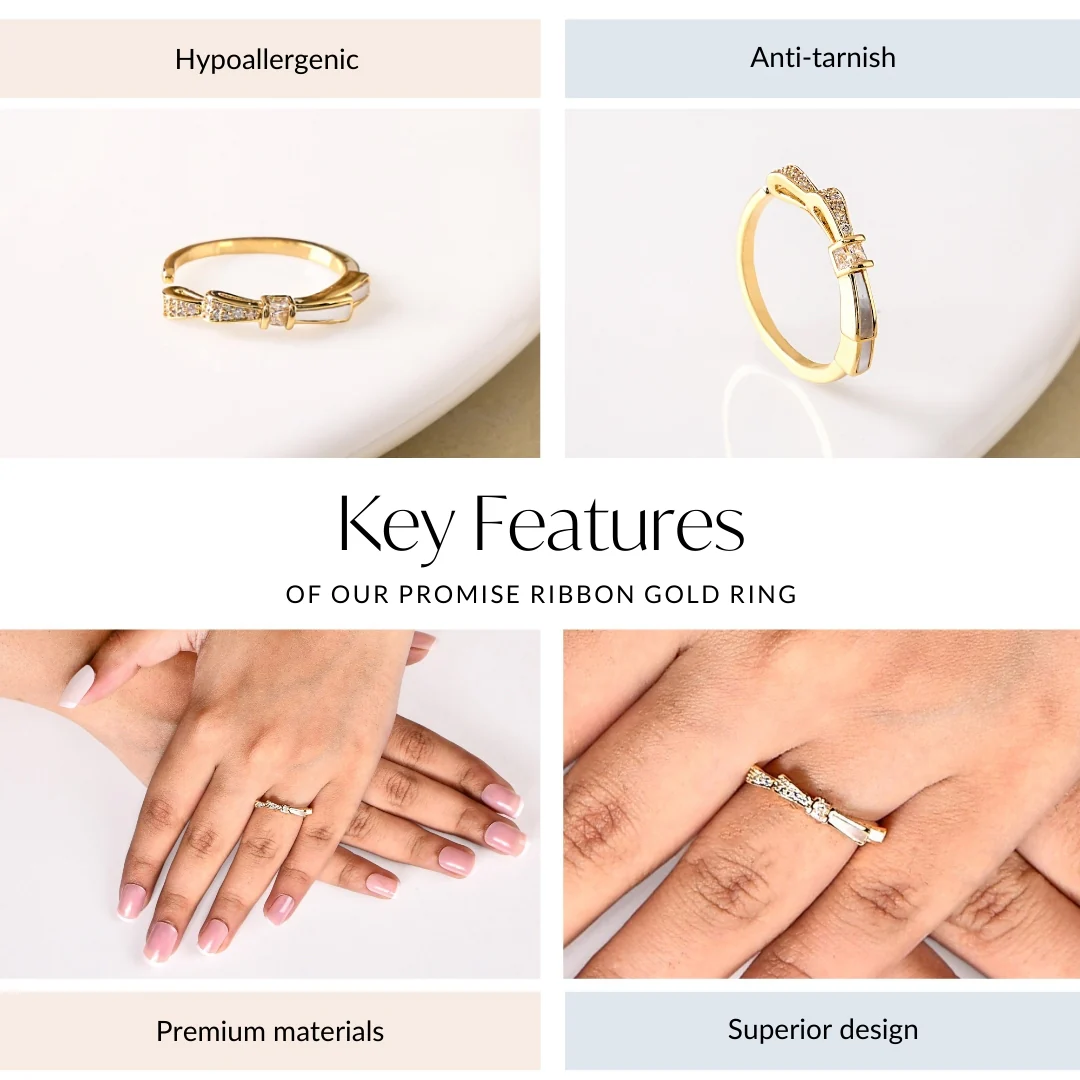 Promise Ribbon Gold Ring - Image 4