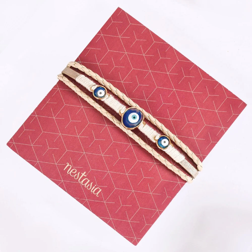 Protective Amulet Braided Bracelet With Evil Eye Charm - Image 2