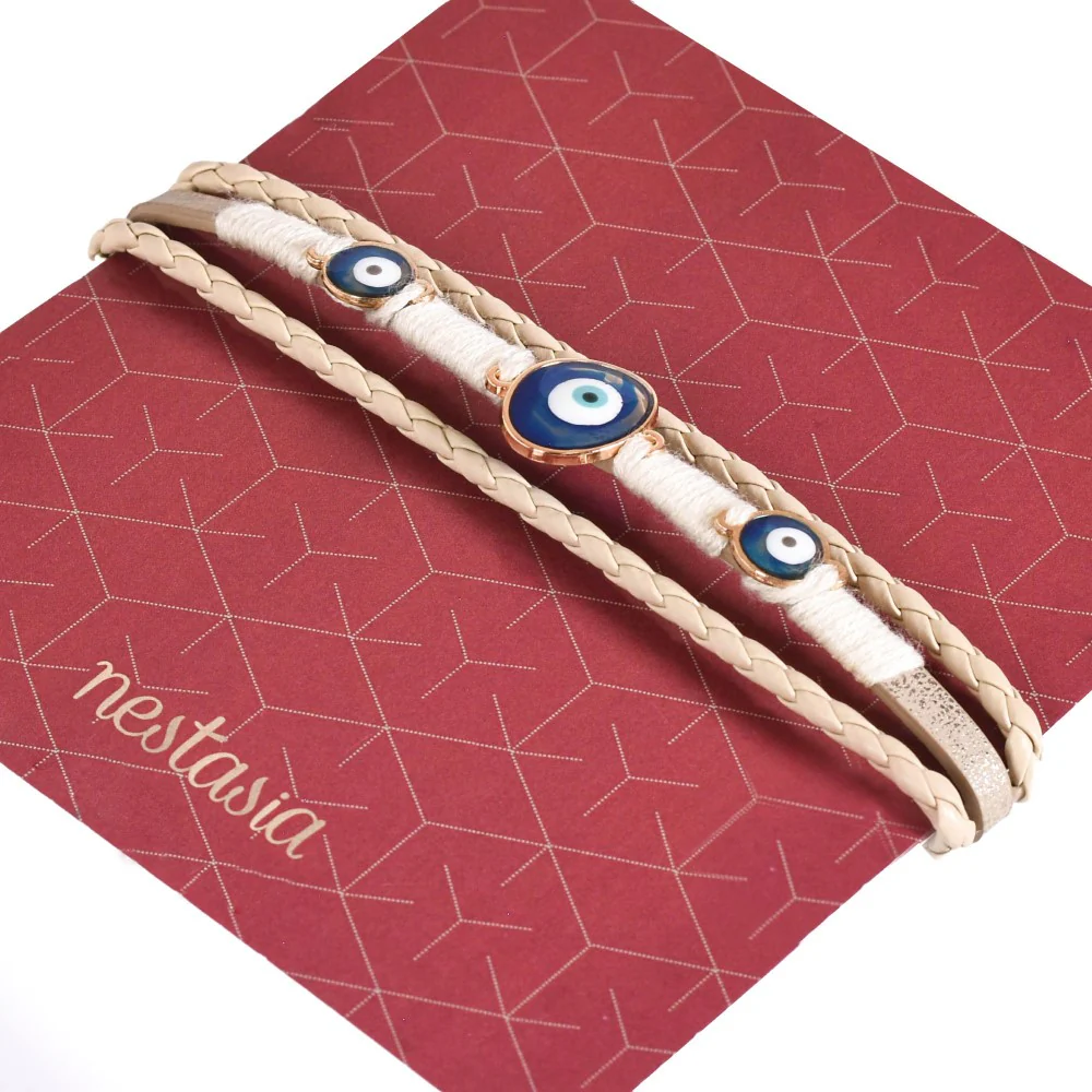 Protective Amulet Braided Bracelet With Evil Eye Charm - Image 4
