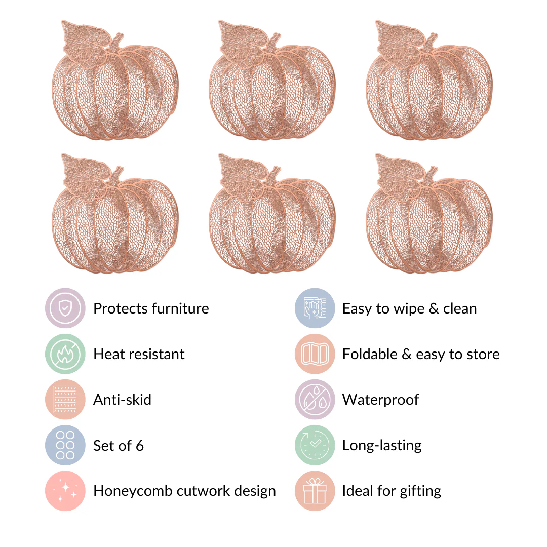 Pumpkin Rose Gold Tablemat Set Of 6 - Image 5