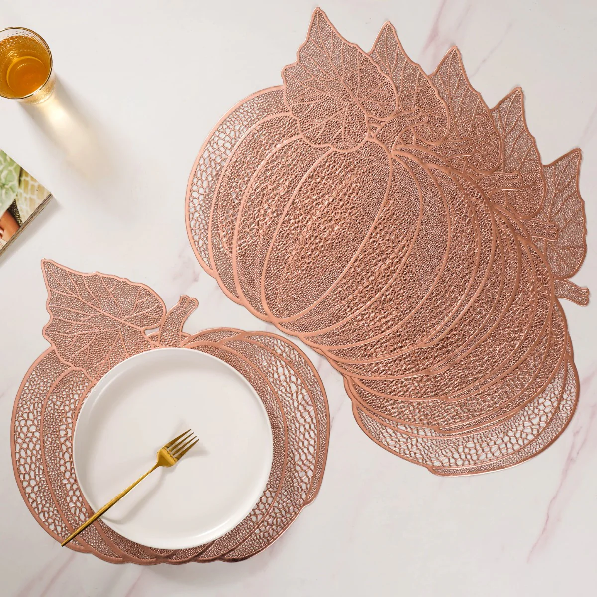 Pumpkin Rose Gold Tablemat Set Of 6 - Image 8