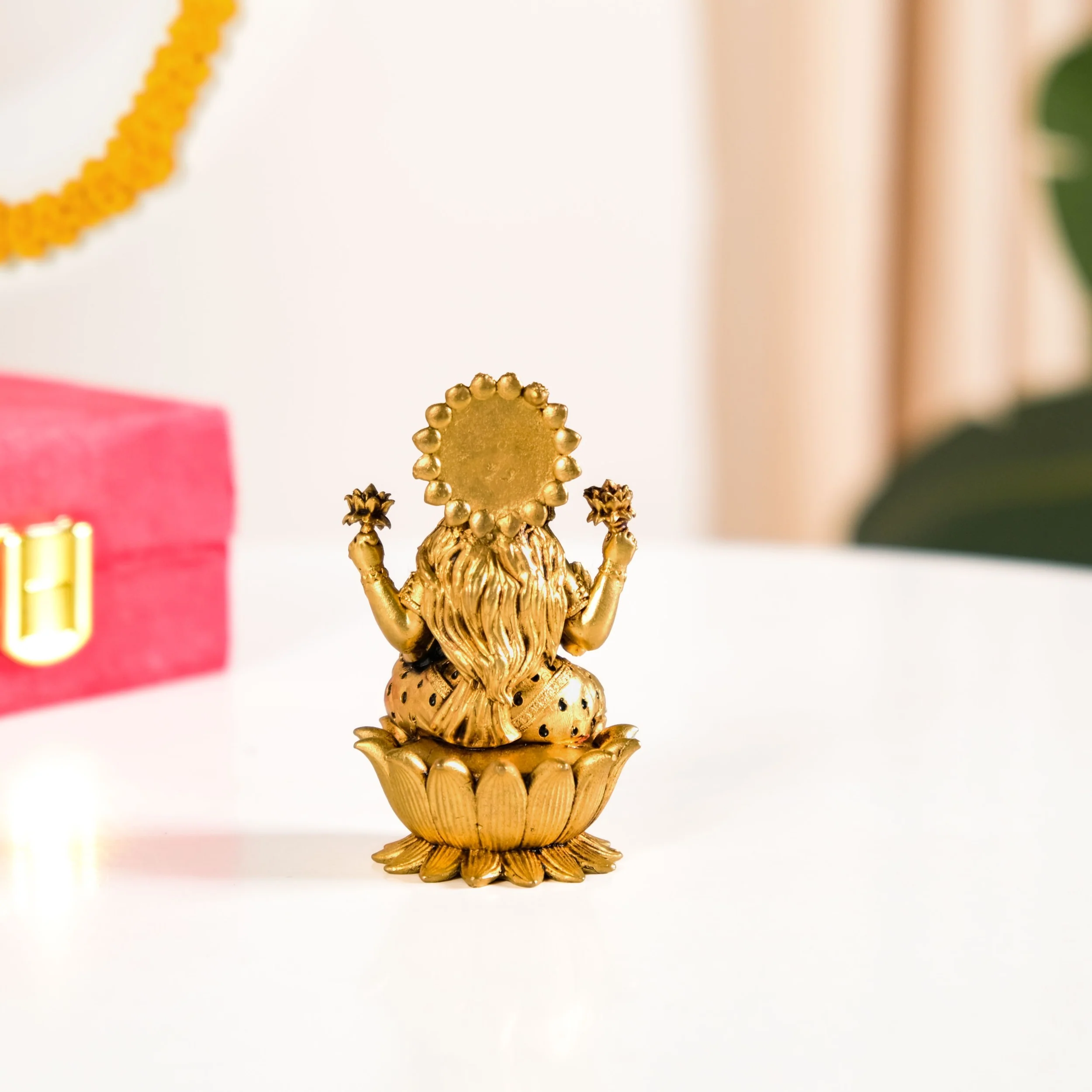 Pure Brass Lakshmi Idol 8cm - Image 8