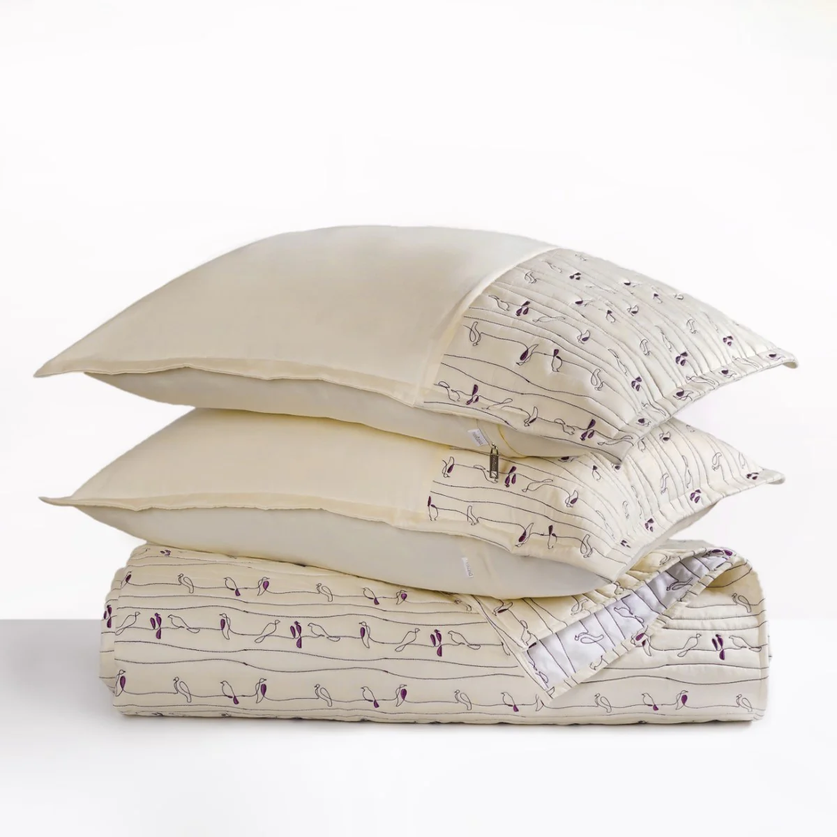 Pure Cotton King Size Bed Cover Off White