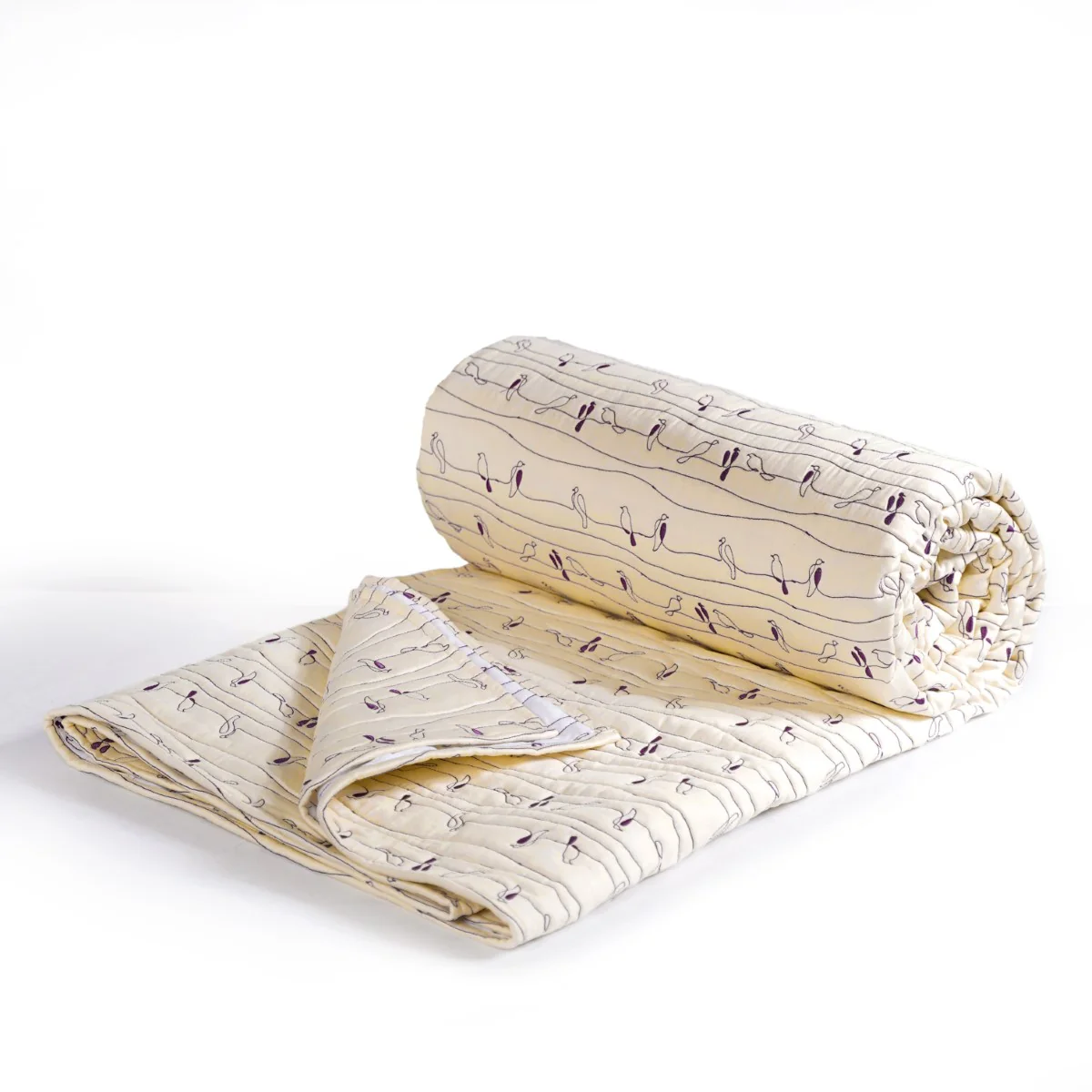 Pure Cotton King Size Bed Cover Off White - Image 3