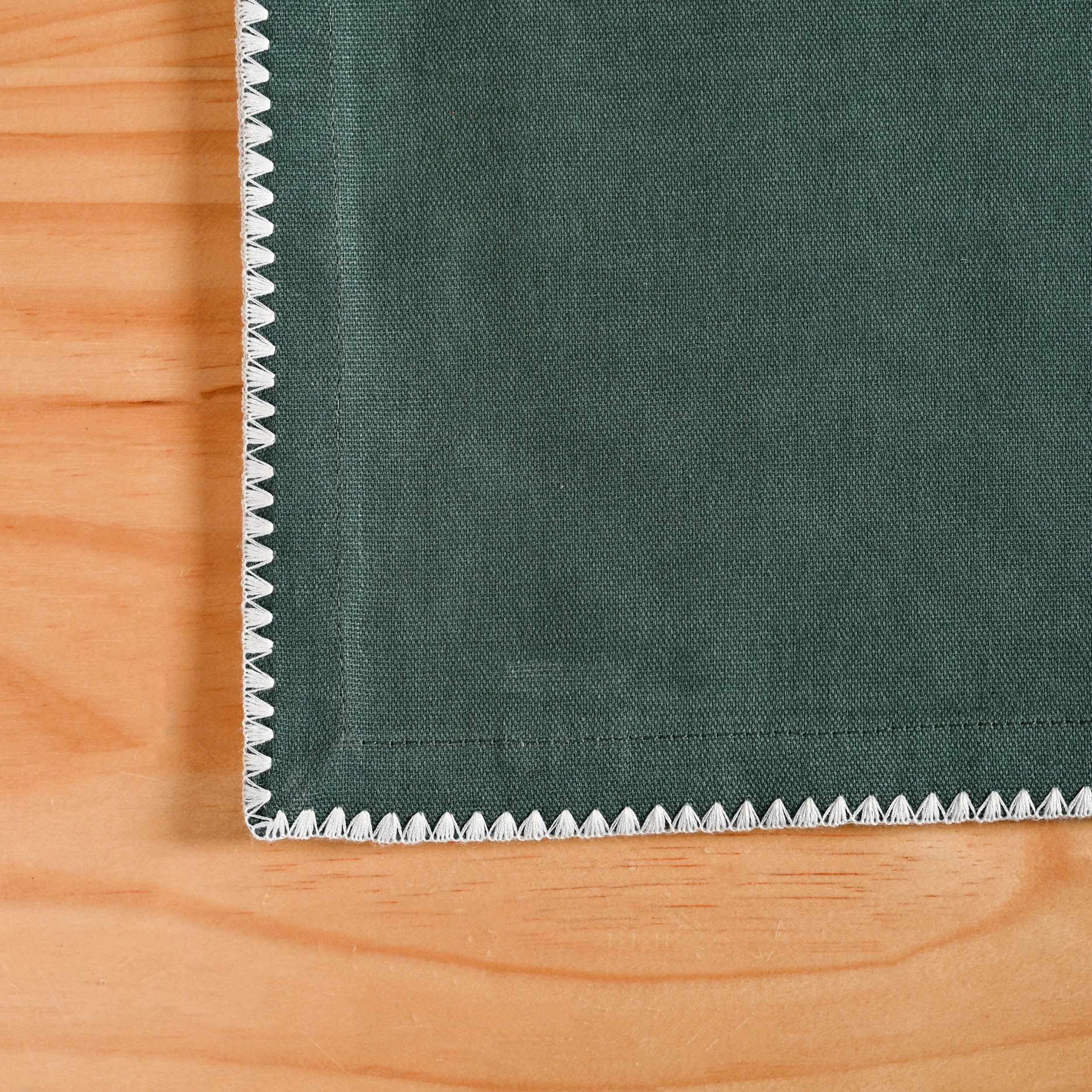 Pure Cotton Sacramento Green Table Napkin Set Of 6 - Image 3