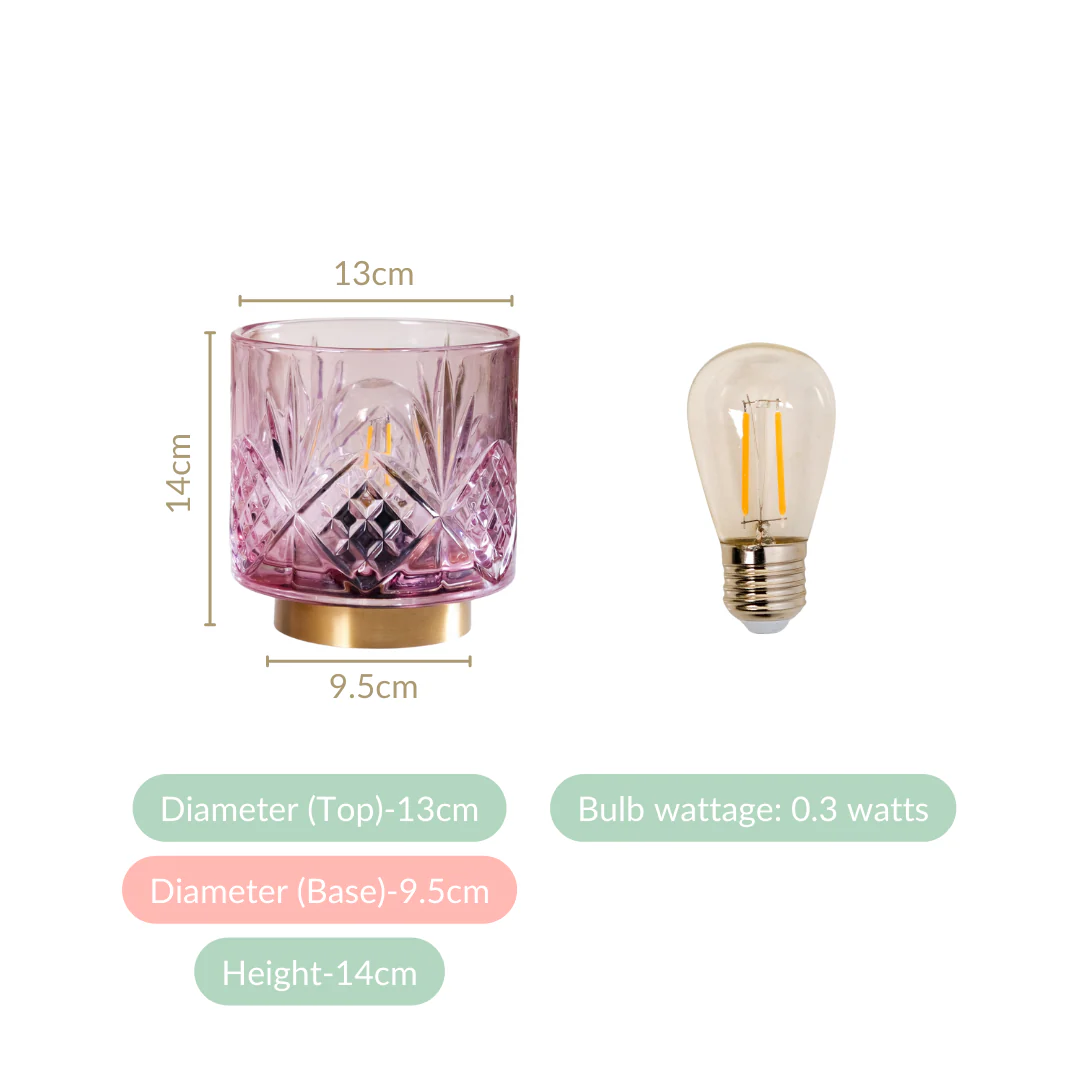 Purple Decorative Glass Lamp - Image 4