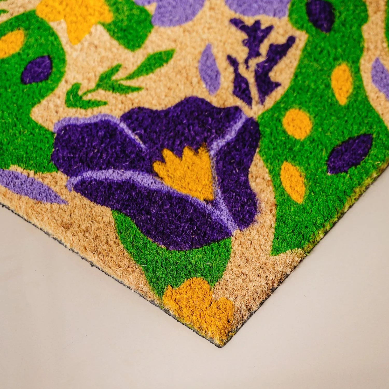 Purple Flower Field Coir Floor Mat 36x24 Inch - Image 3