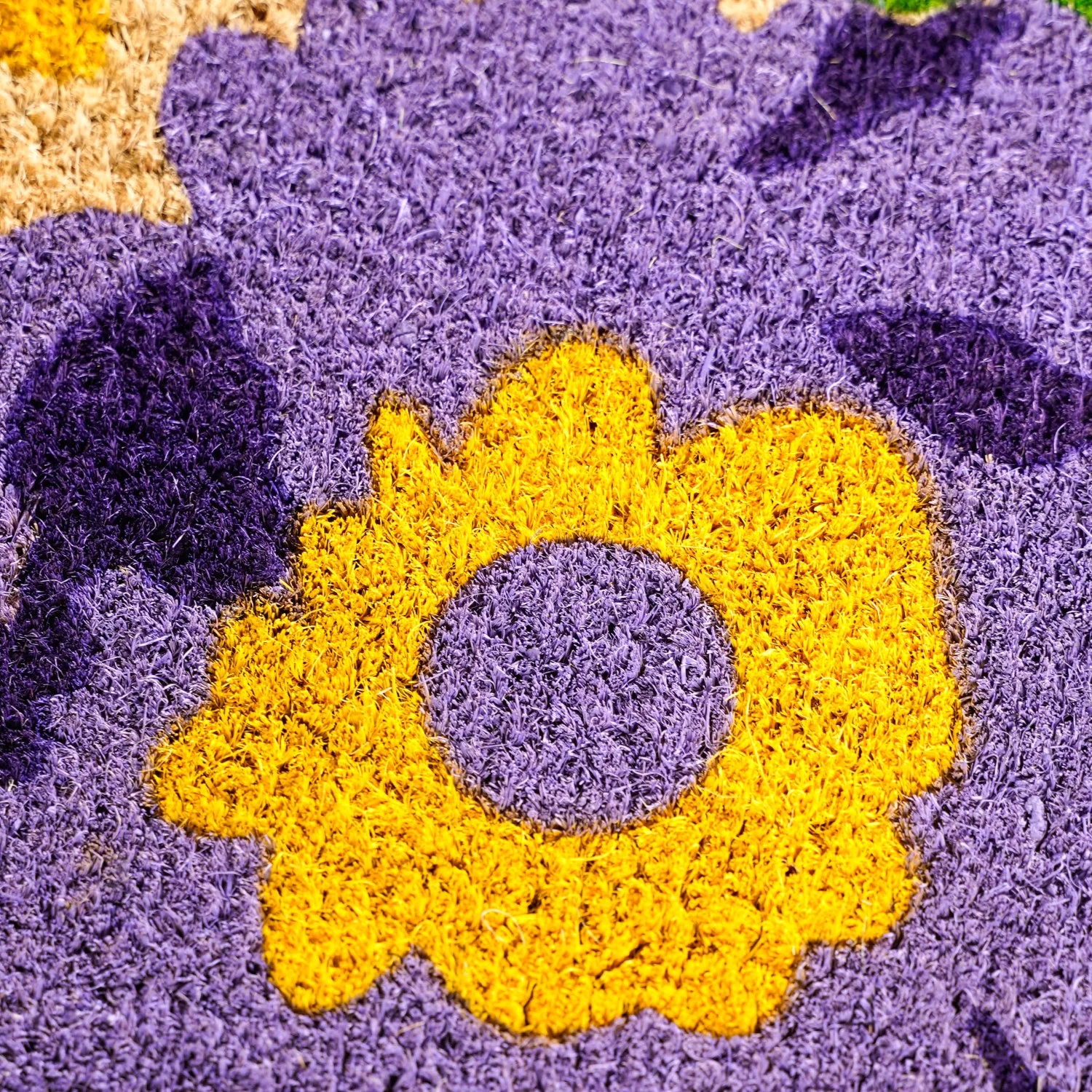 Purple Flower Field Coir Floor Mat 36x24 Inch - Image 7