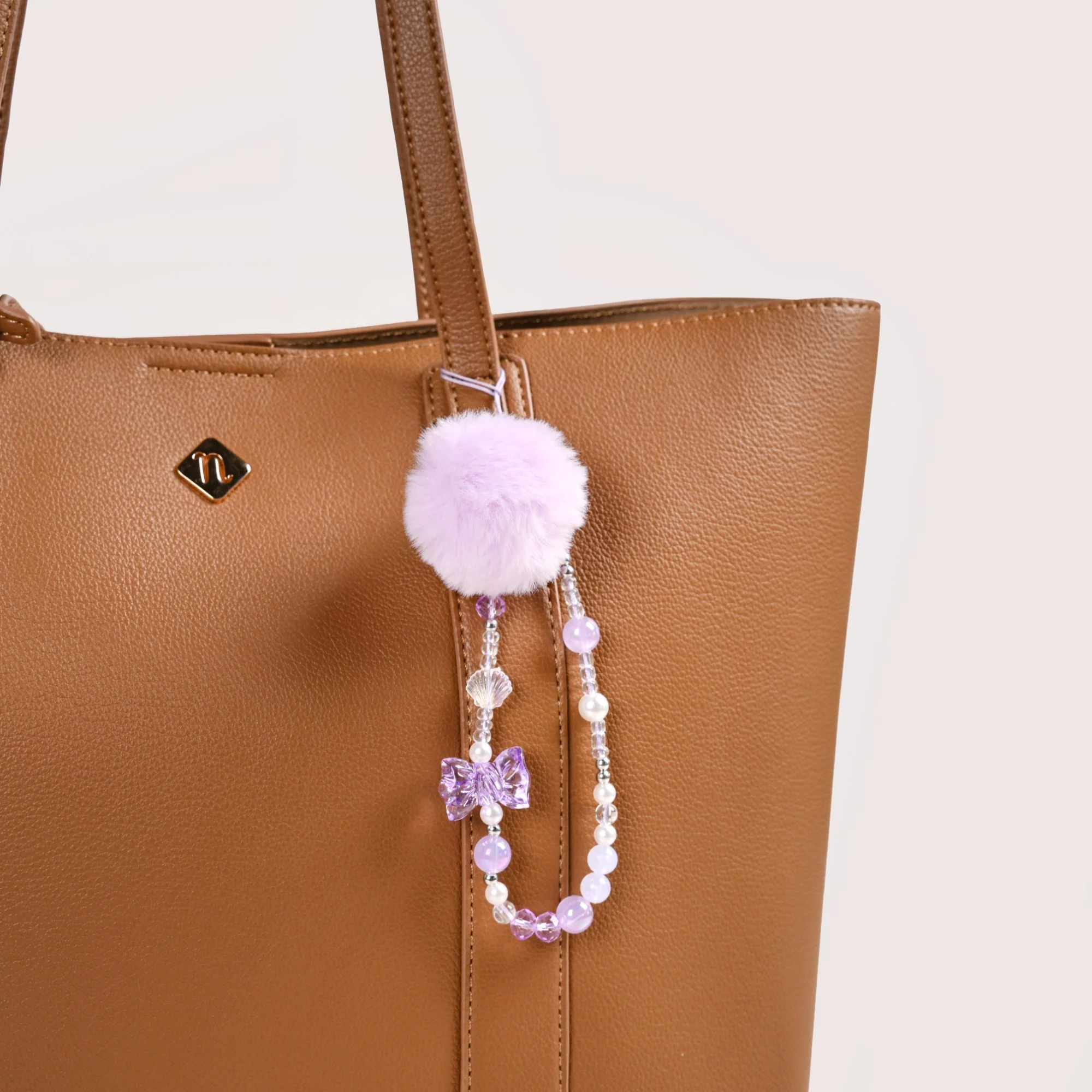 Purple Puff Pom Pom Phone Charm Strap - Image 8