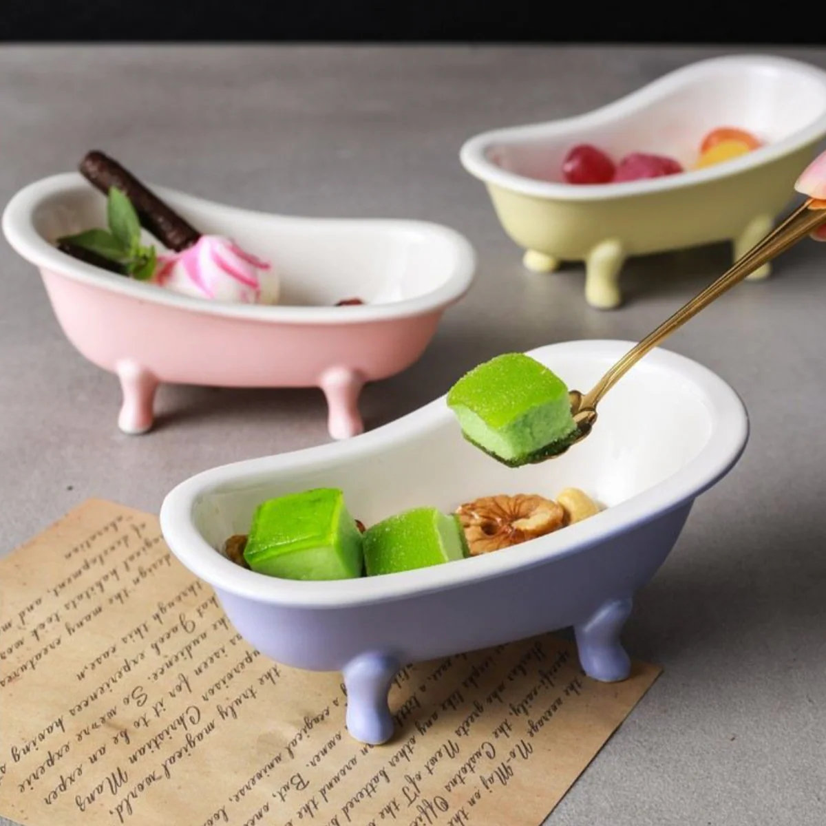 Purple Tub Ceramic Snack Bowl 200 ml - Image 3