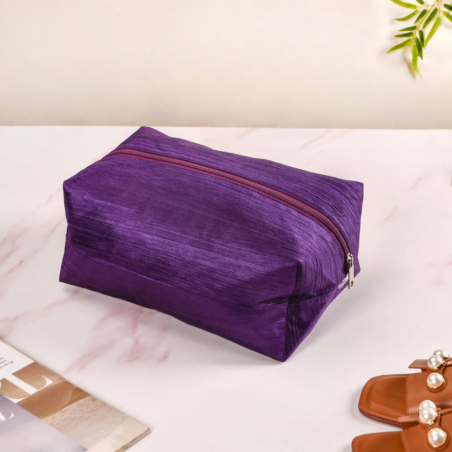 Purple Zippered Shoe Bags For Travel Large Set Of 3 - Image 8