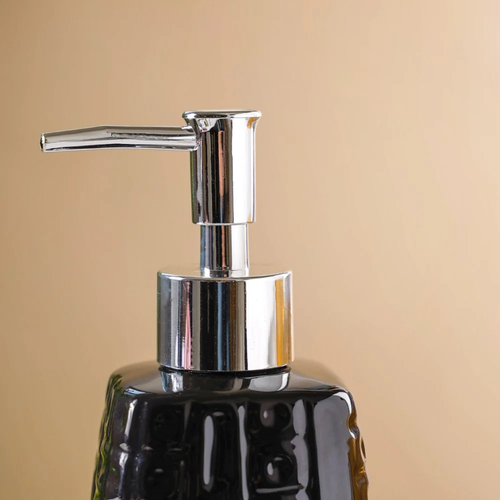 Pyramid Textured Ceramic Dispenser Black 7 Inch - Image 6