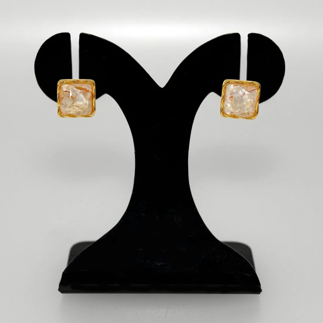 Quiet Twist Stud Earrings White - Image 6