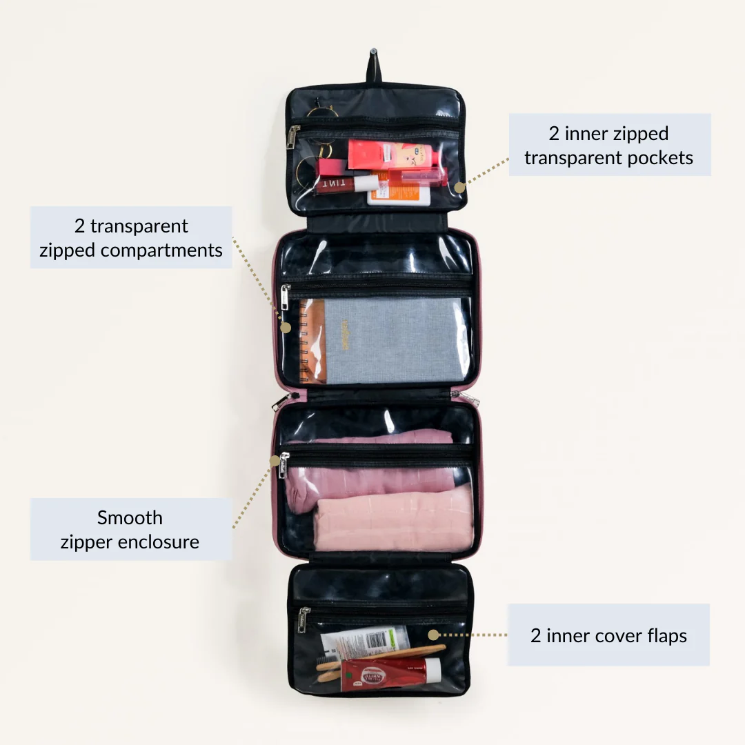 Quilted Travel Organiser Pink - Image 6