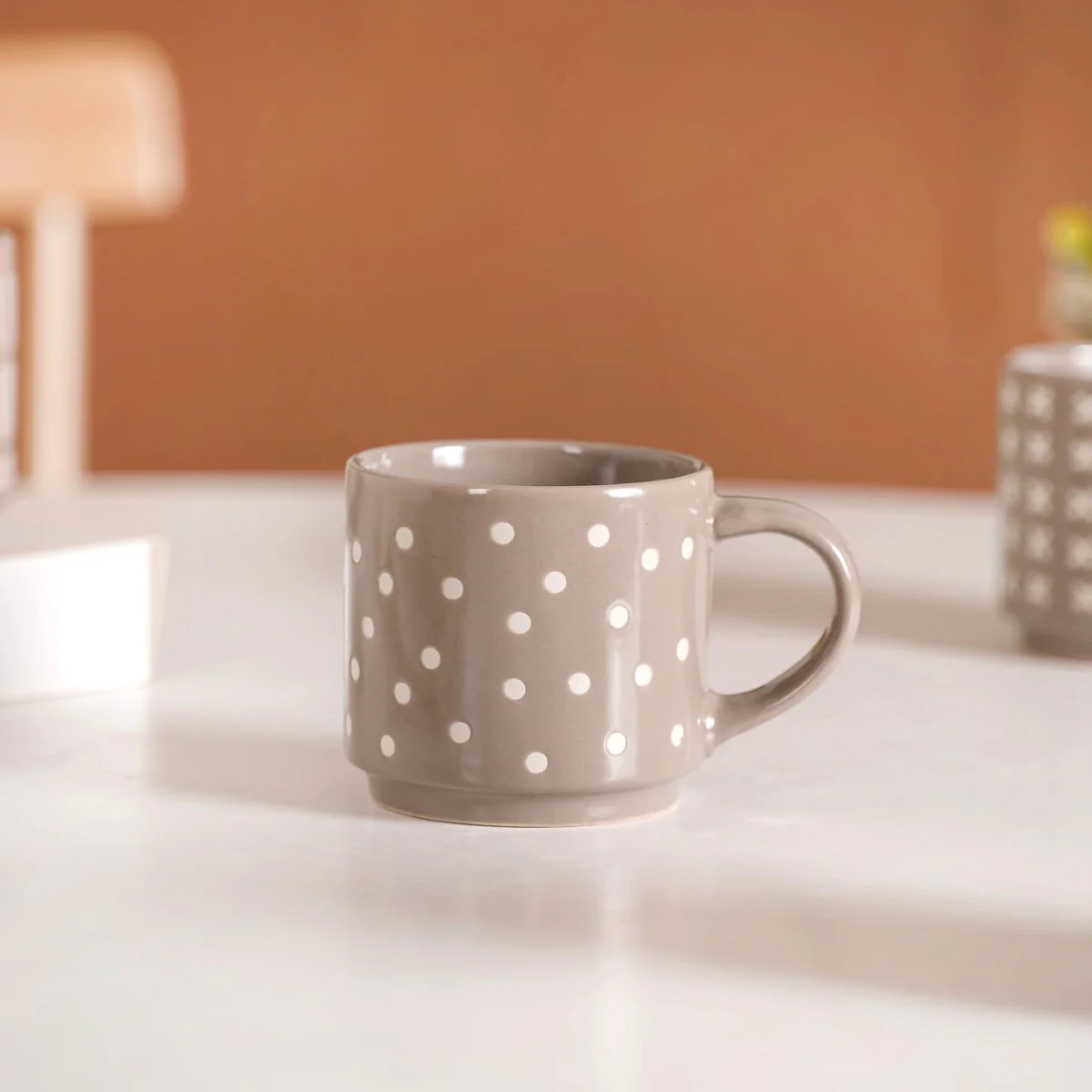 Quirky Beige Stackable Cups Set Of 4 220ml - Image 11