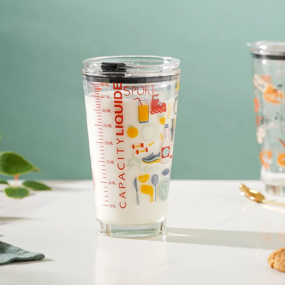 Quirky Glass Tumbler With Lid 400 ml - Image 8