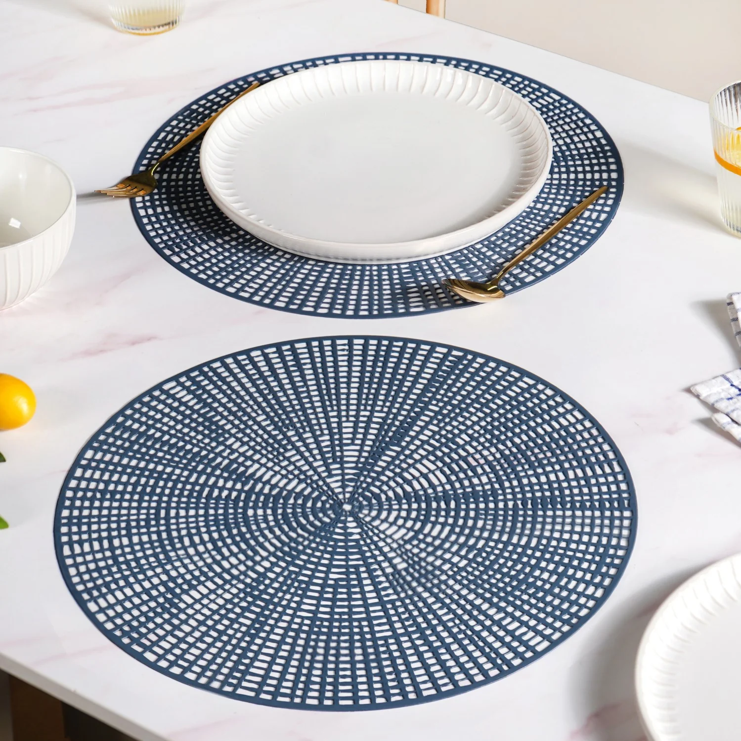 Radial Blue Web Placemat Set Of 6 - Image 3