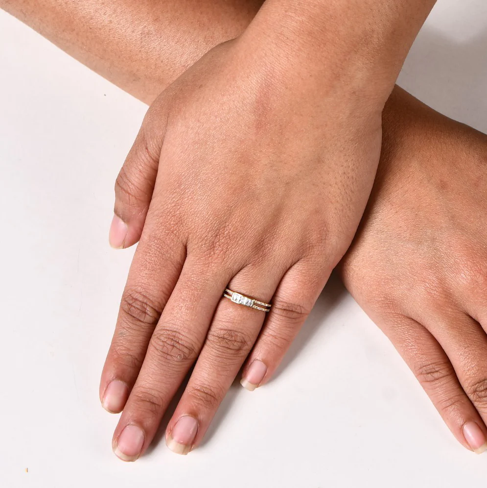 Radiant Dual Strand Gold Ring - Image 2