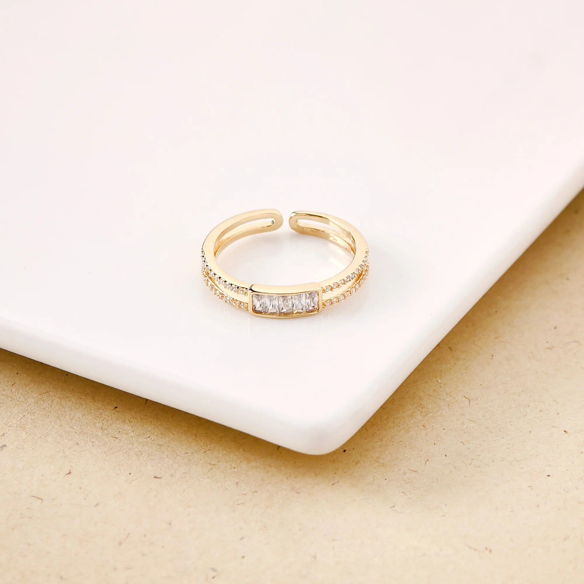 Radiant Dual Strand Gold Ring - Image 5