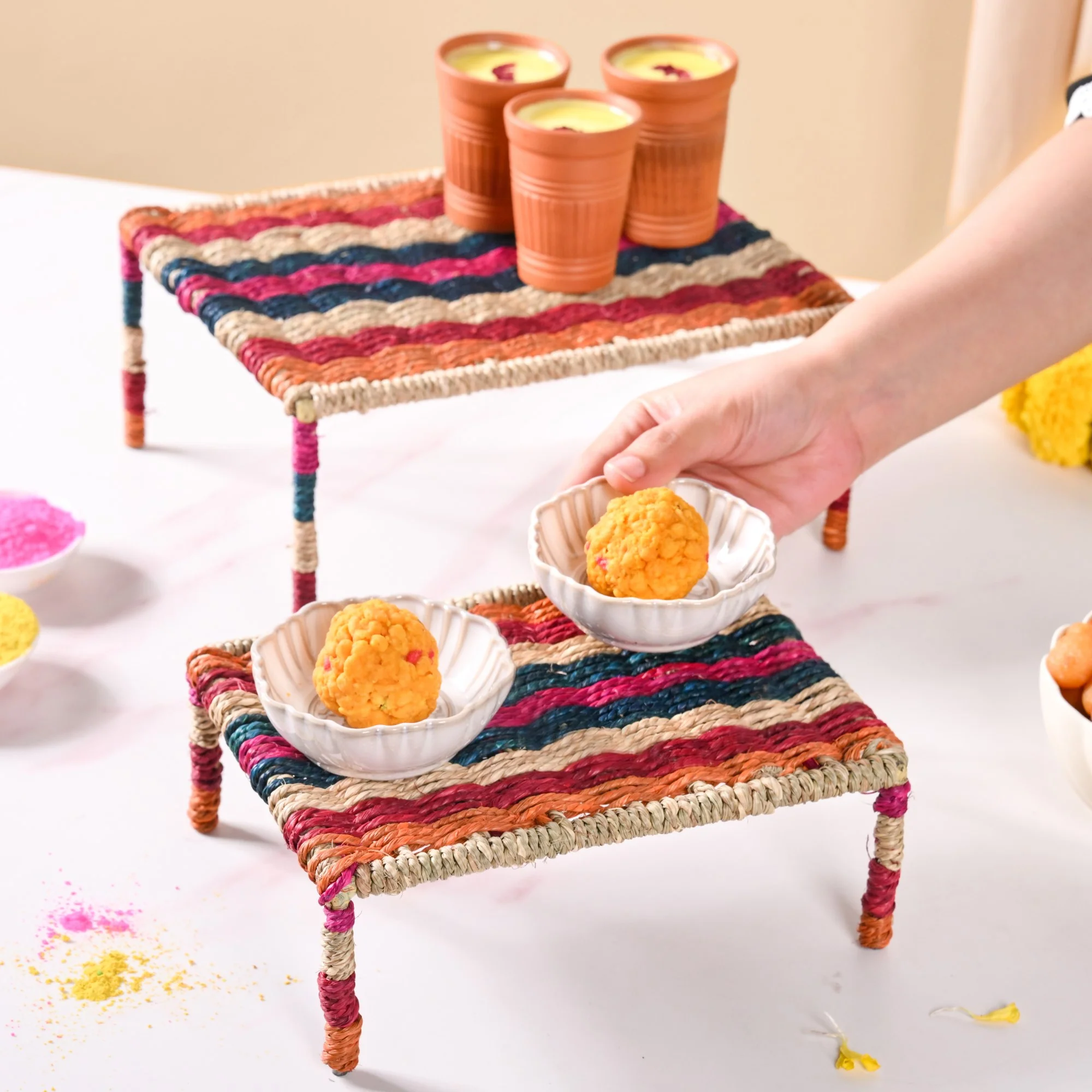 Rainbow Sabai Char Pai Risers Set Of 2 - Image 2