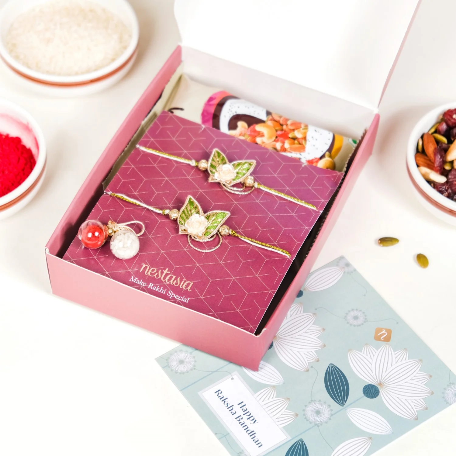 Raksha Bandhan Delight Gift Hamper Set Of 4 With Box And Card - Image 4