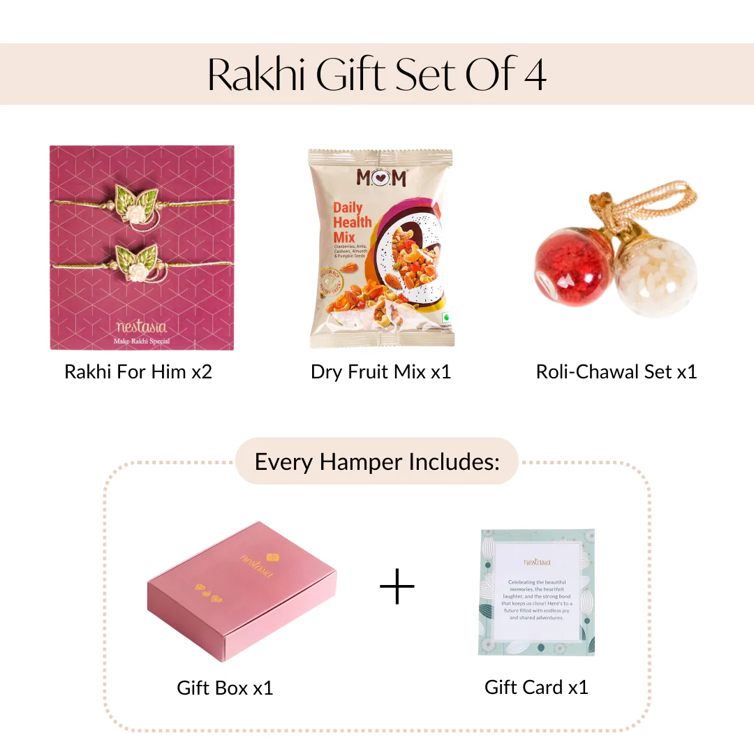 Raksha Bandhan Delight Gift Hamper Set Of 4 With Box And Card - Image 6