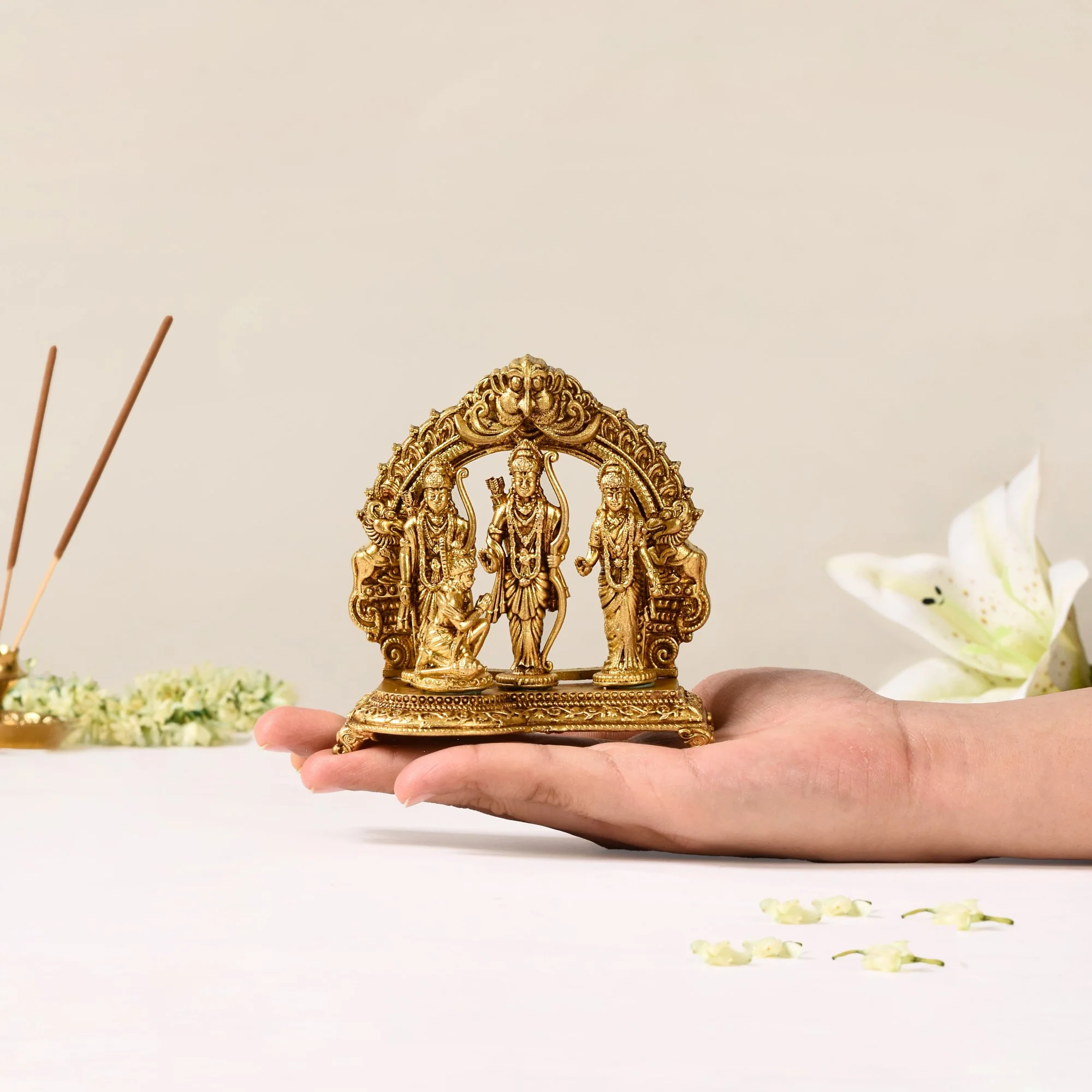 Pure Brass Ram Darbar Brass Statue 10cm - Image 3
