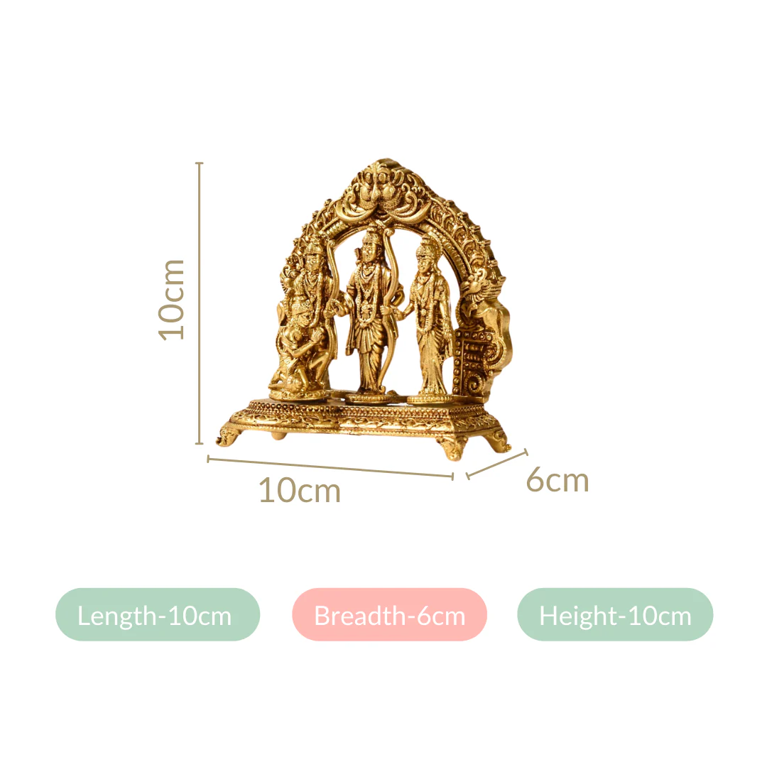 Pure Brass Ram Darbar Brass Statue 10cm - Image 4