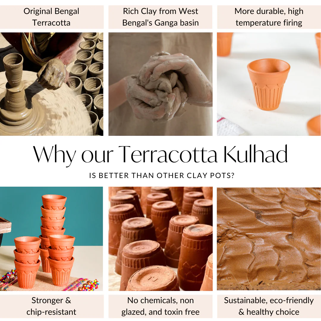 Real Bengal Terracotta Mini Kulhad Cup Set Of 12 60ml - Image 7