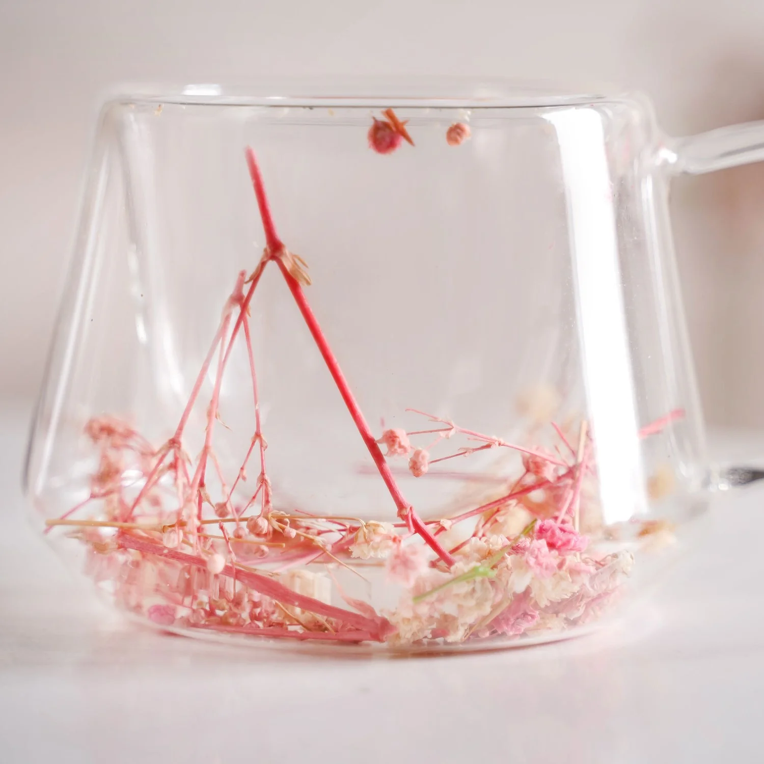 Real Flower Inside Double Wall Glass Cup Set Of 2 180ml - Image 6