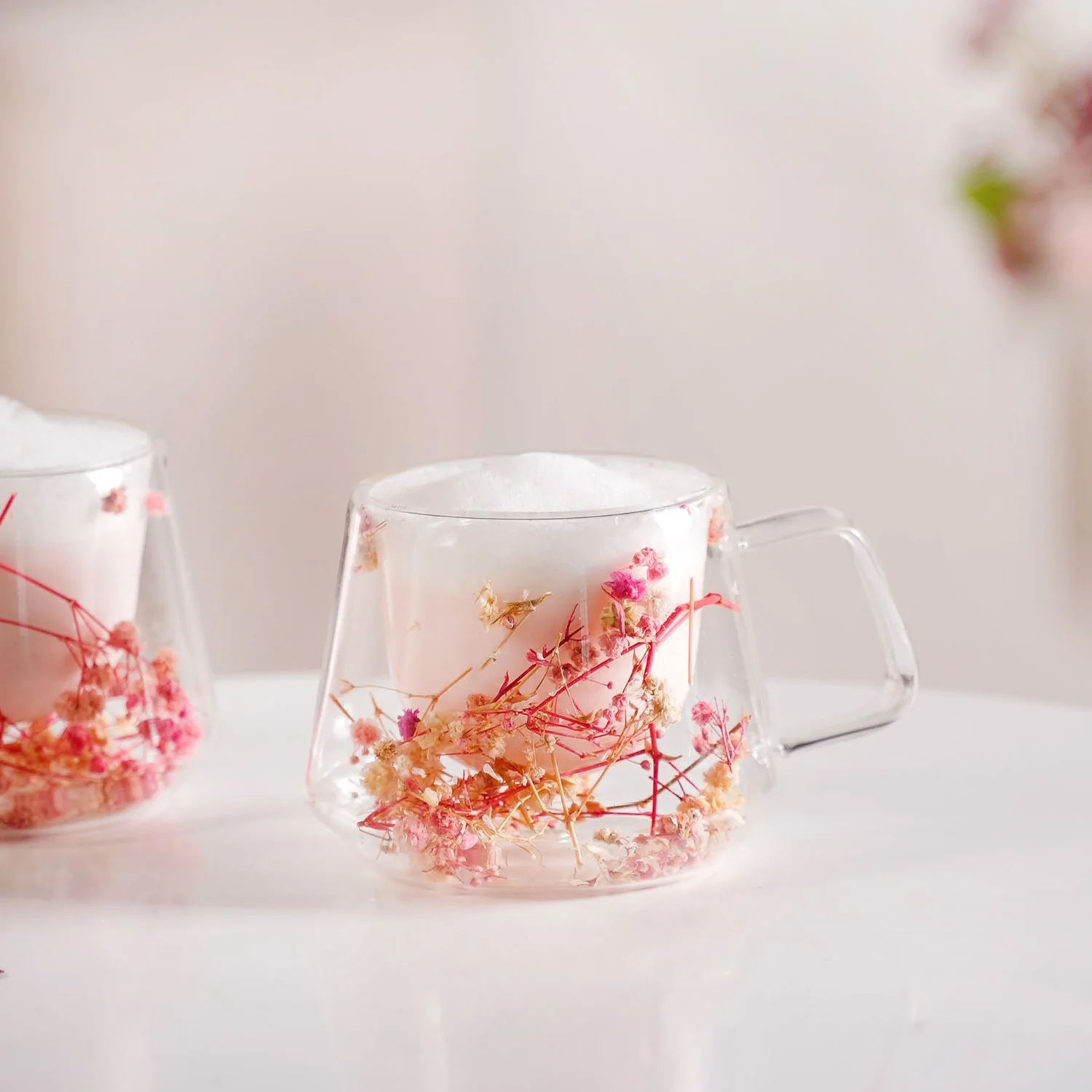Real Flower Inside Double Wall Glass Cup Set Of 2 180ml - Image 8