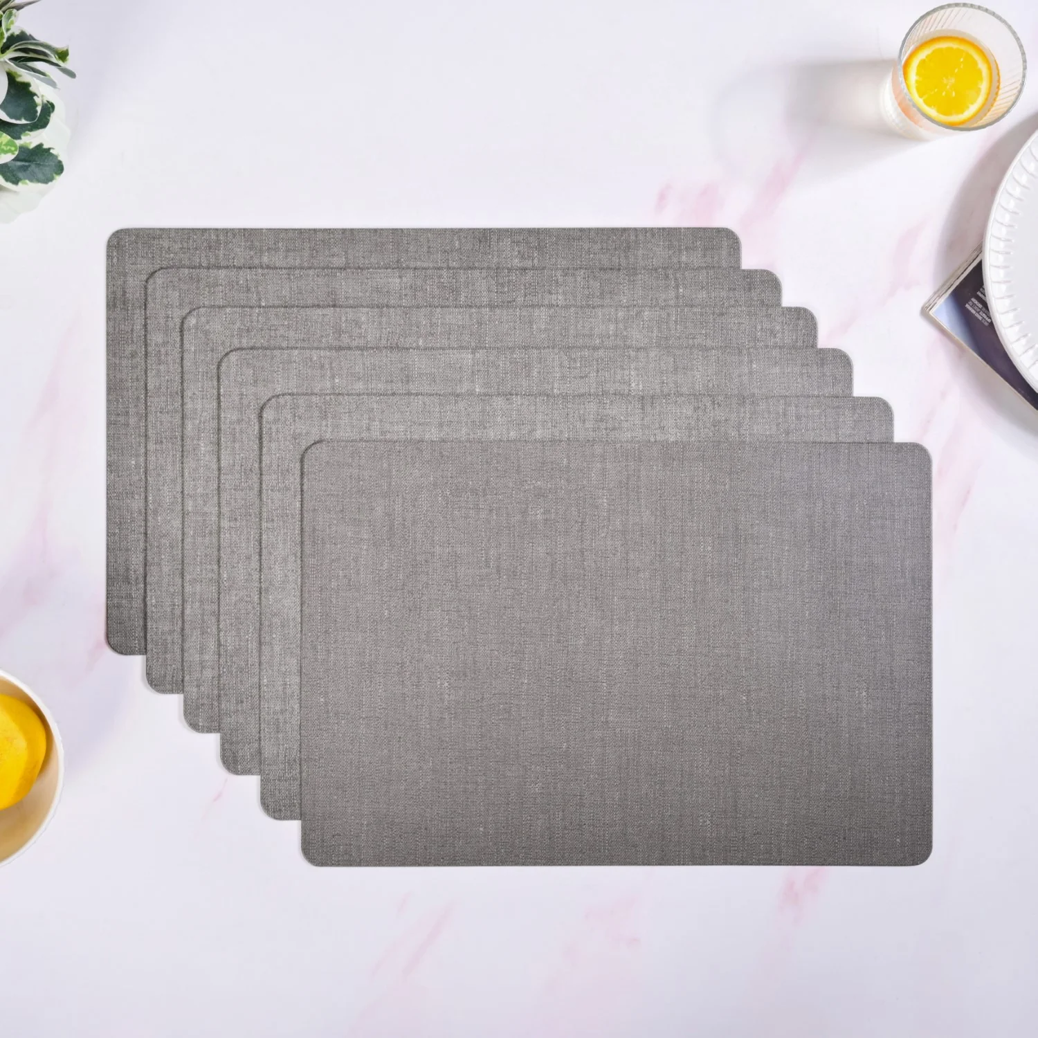 Rectangle Ash Grey Table Mat Set Of 6 - Image 7