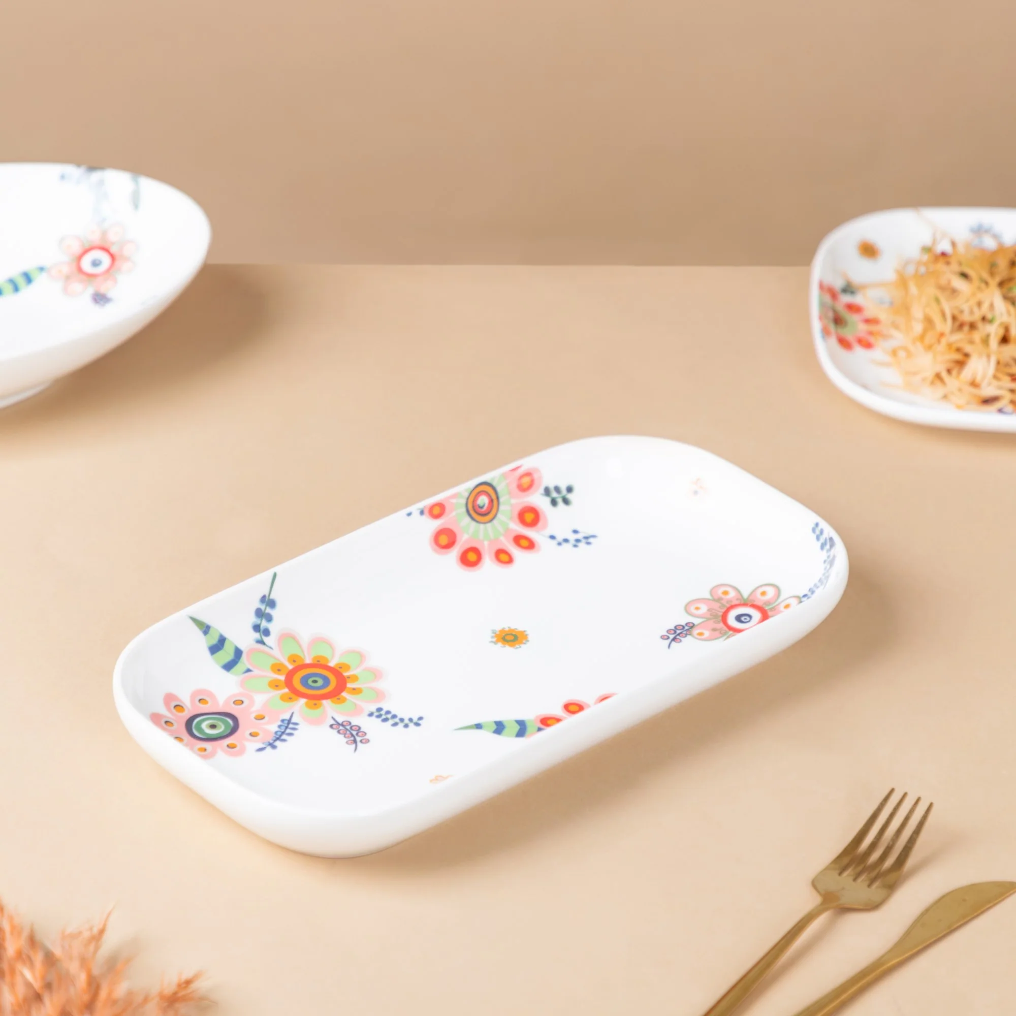 Rectangle Floral Plate - Image 6
