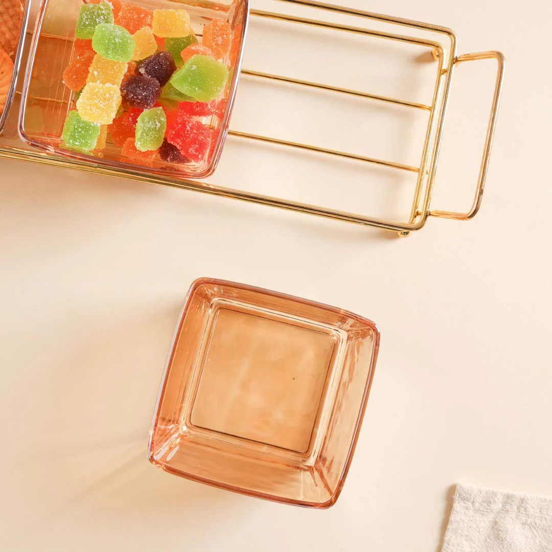 Rectangle Tray with Glass Bowls Set of 3 - Image 9