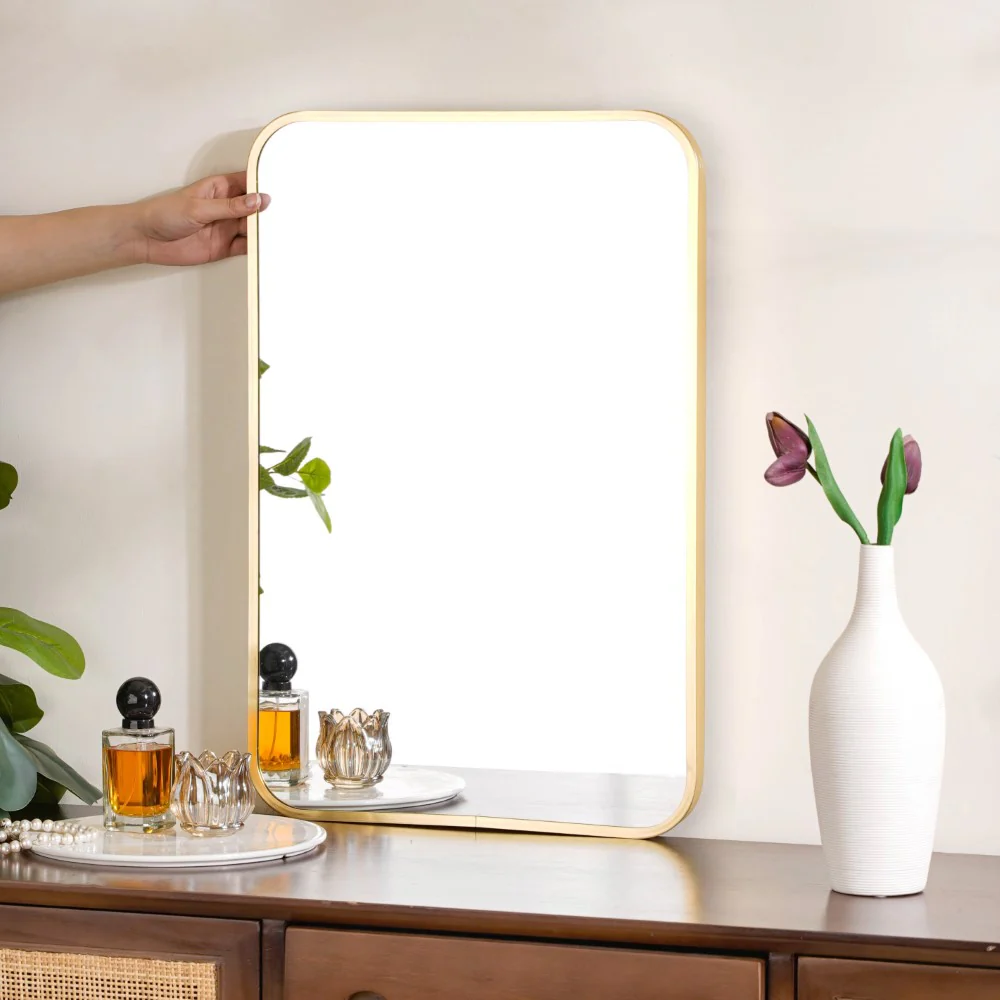 Rectangle Vanity Mirror Gold 23 x 16 Inches - Image 2