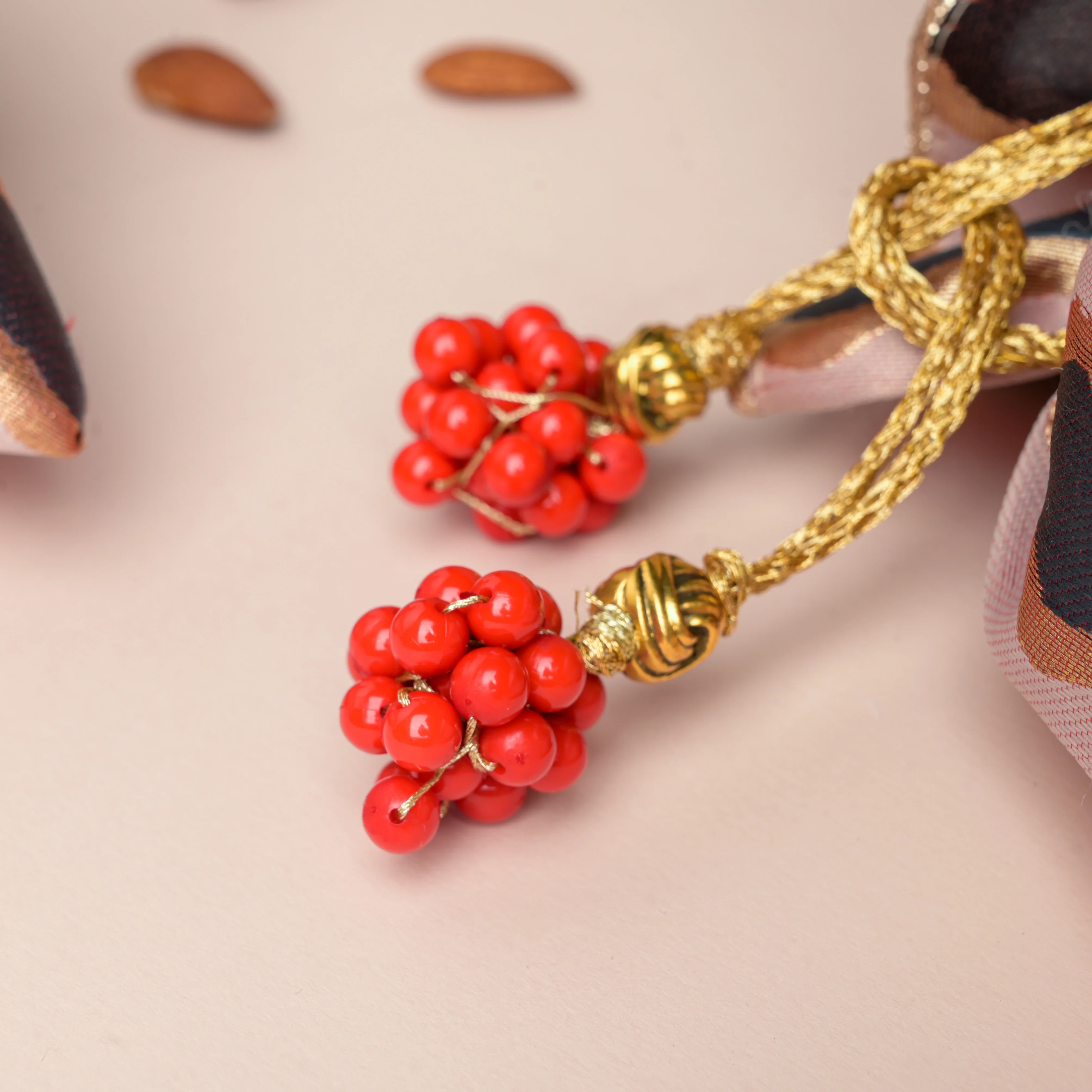 Red And Gold Festive Potli Set Of 2 - Image 6
