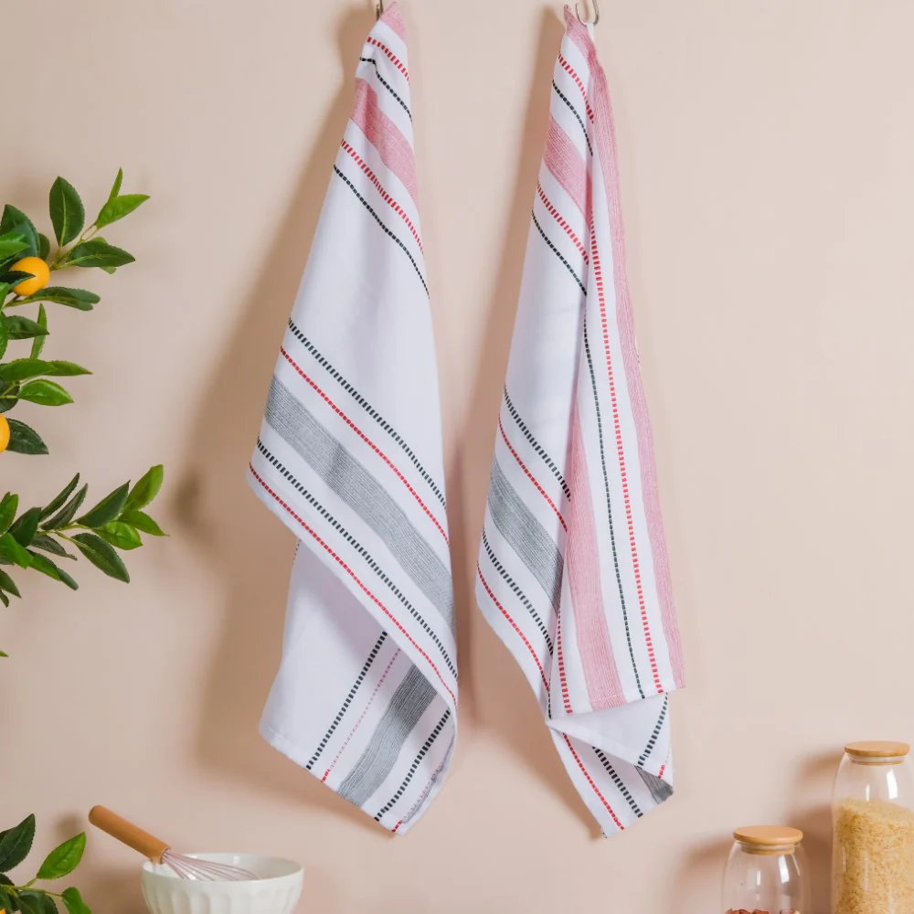 Red And Green Patterned Cleaning Towel Set Of 2 - Image 5