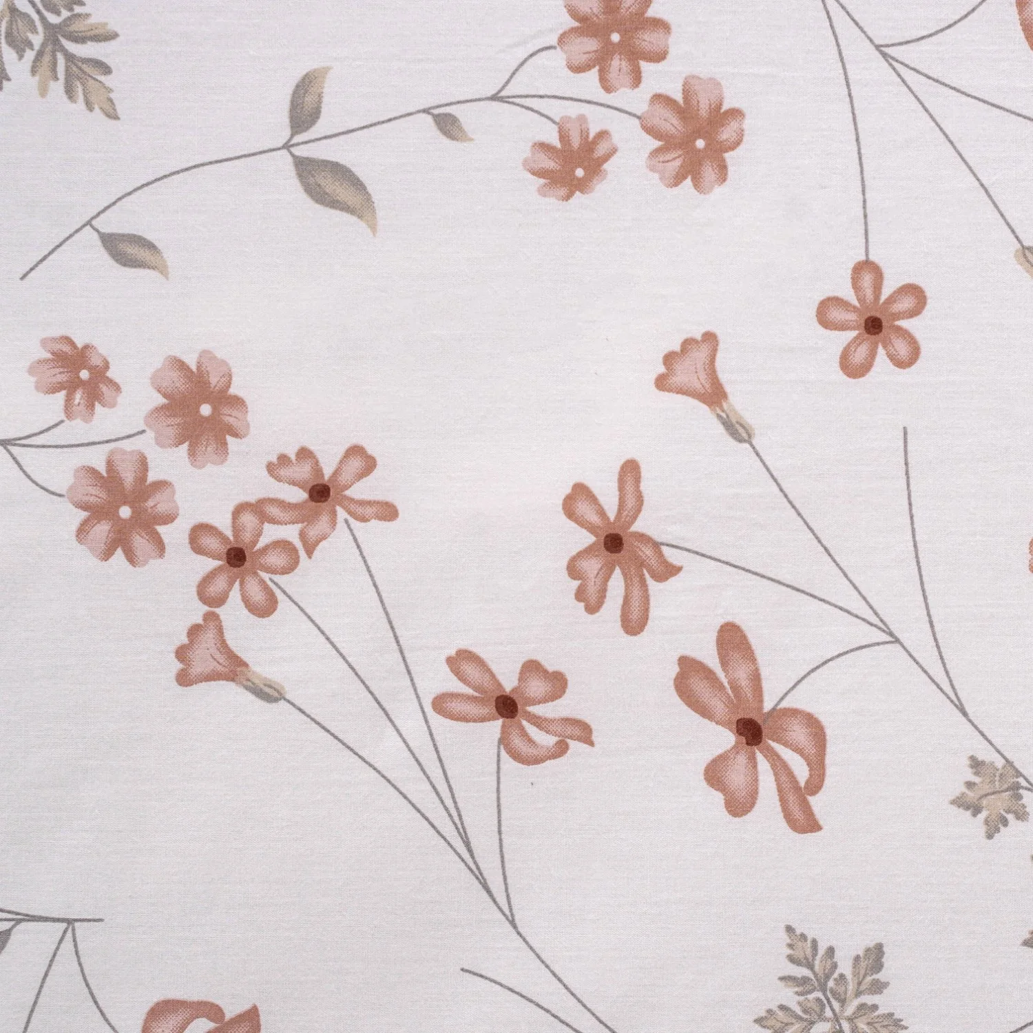 Red Floral Printed Pure Cotton Bedding Set 180 Thread Count King Size 275x275 cm - Image 5