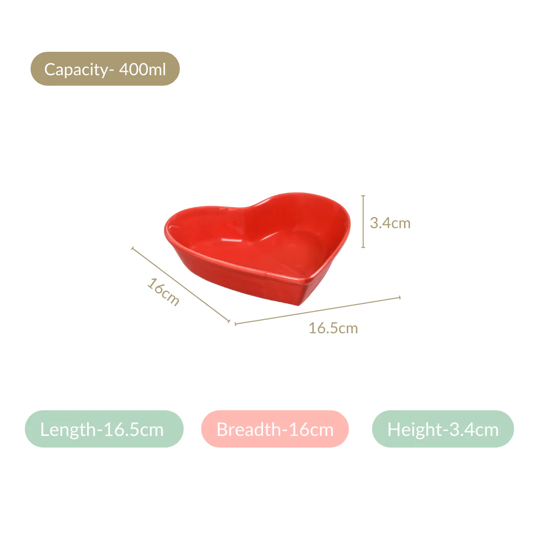 Red Heart Ceramic Plate For Starters Set Of 6 - Image 4