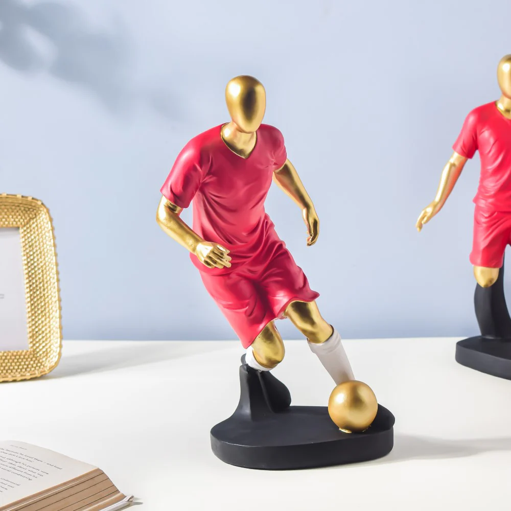 Red Jersey Running Footballer Decor Object 11 Inch - Image 3