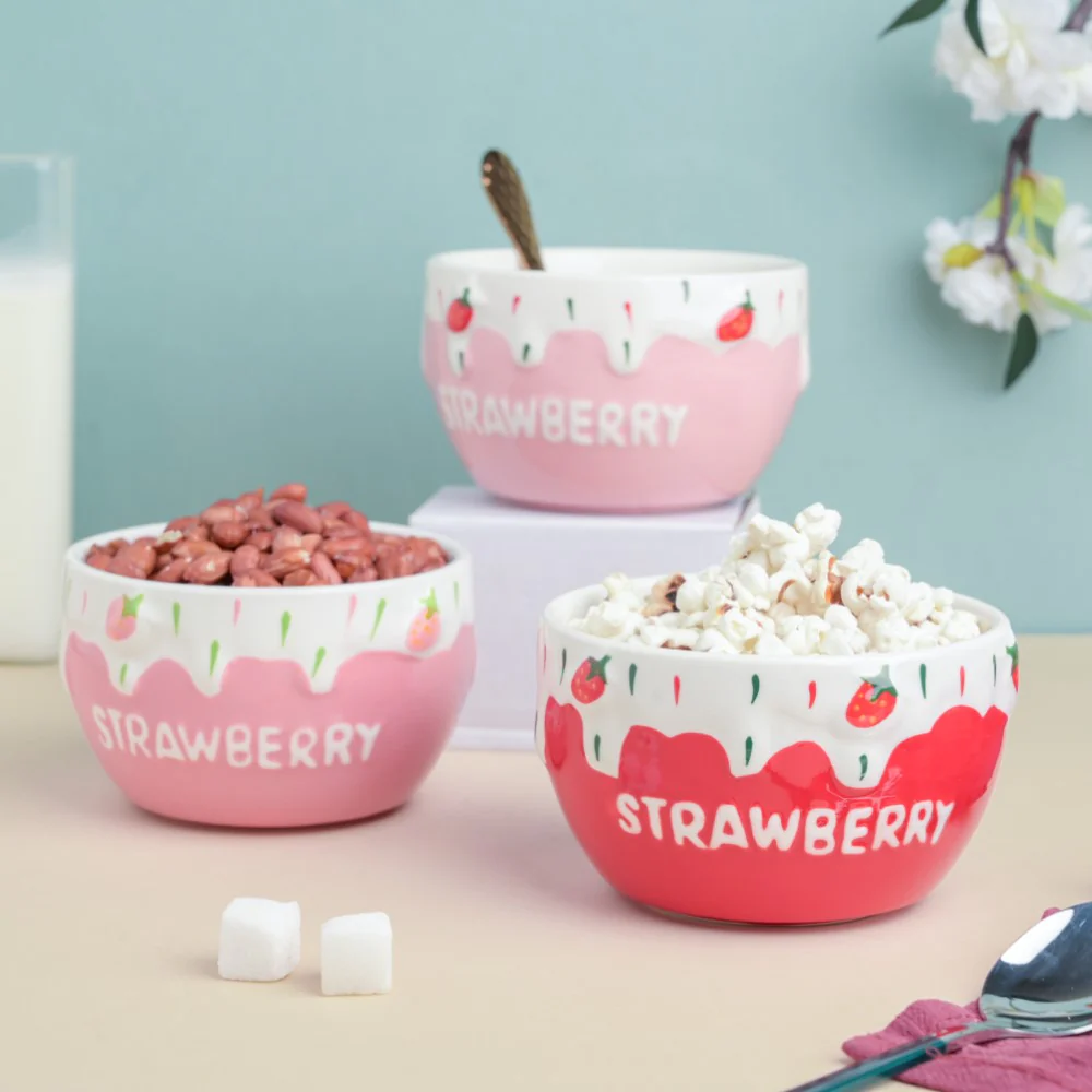 Red Strawberry Side Bowl 400 ml - Image 8