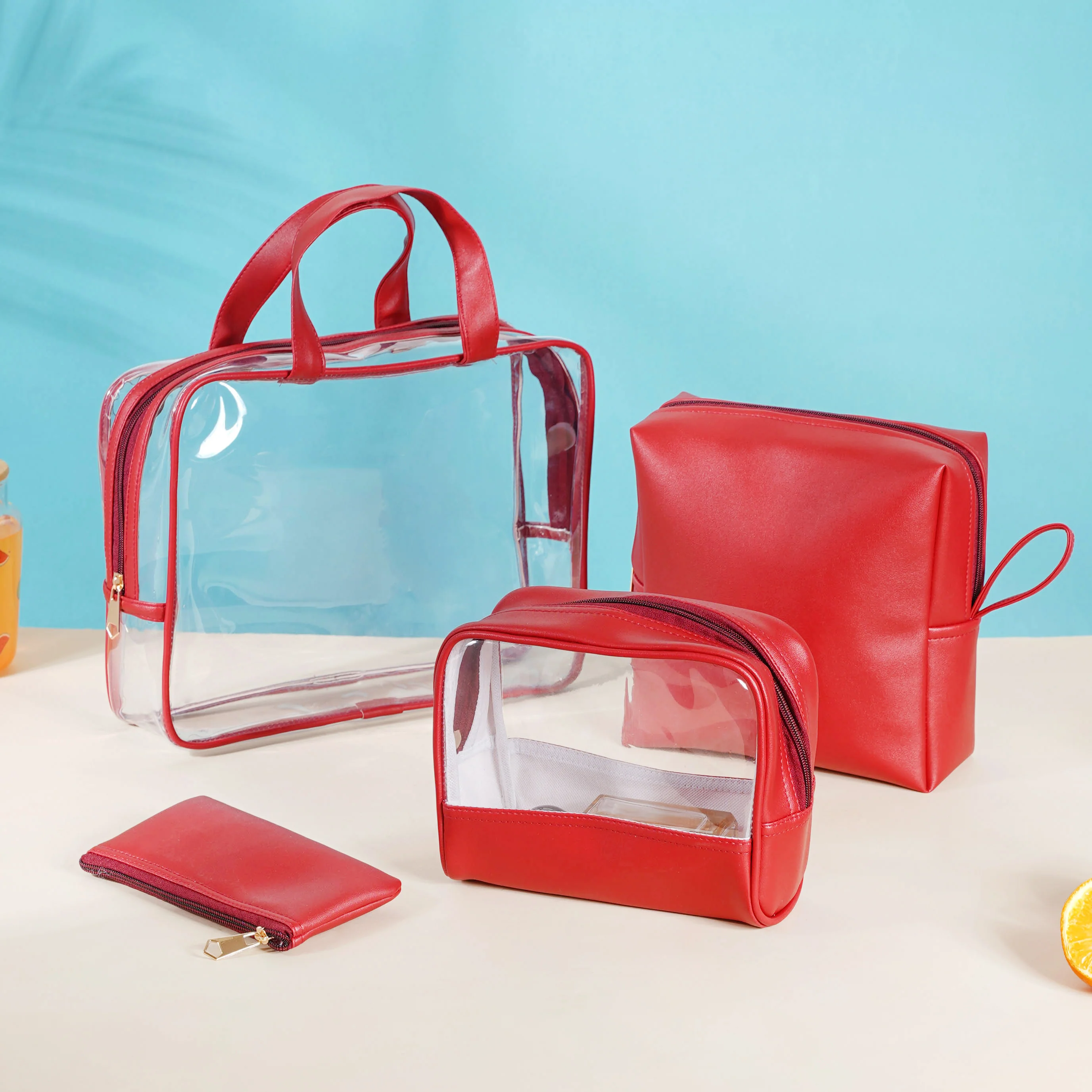 Red Travel Kit Set of 4 - Image 3
