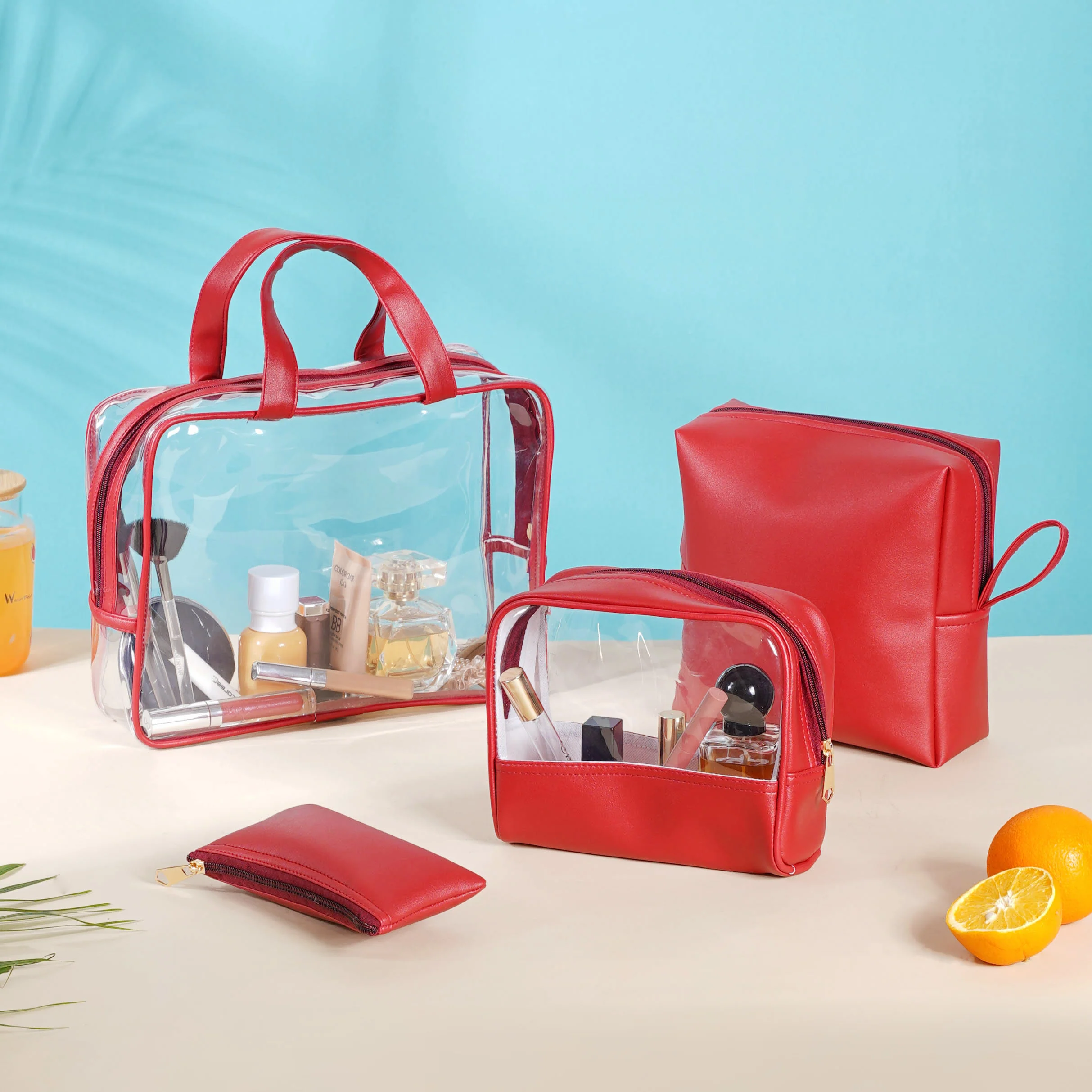 Red Travel Kit Set of 4 - Image 8