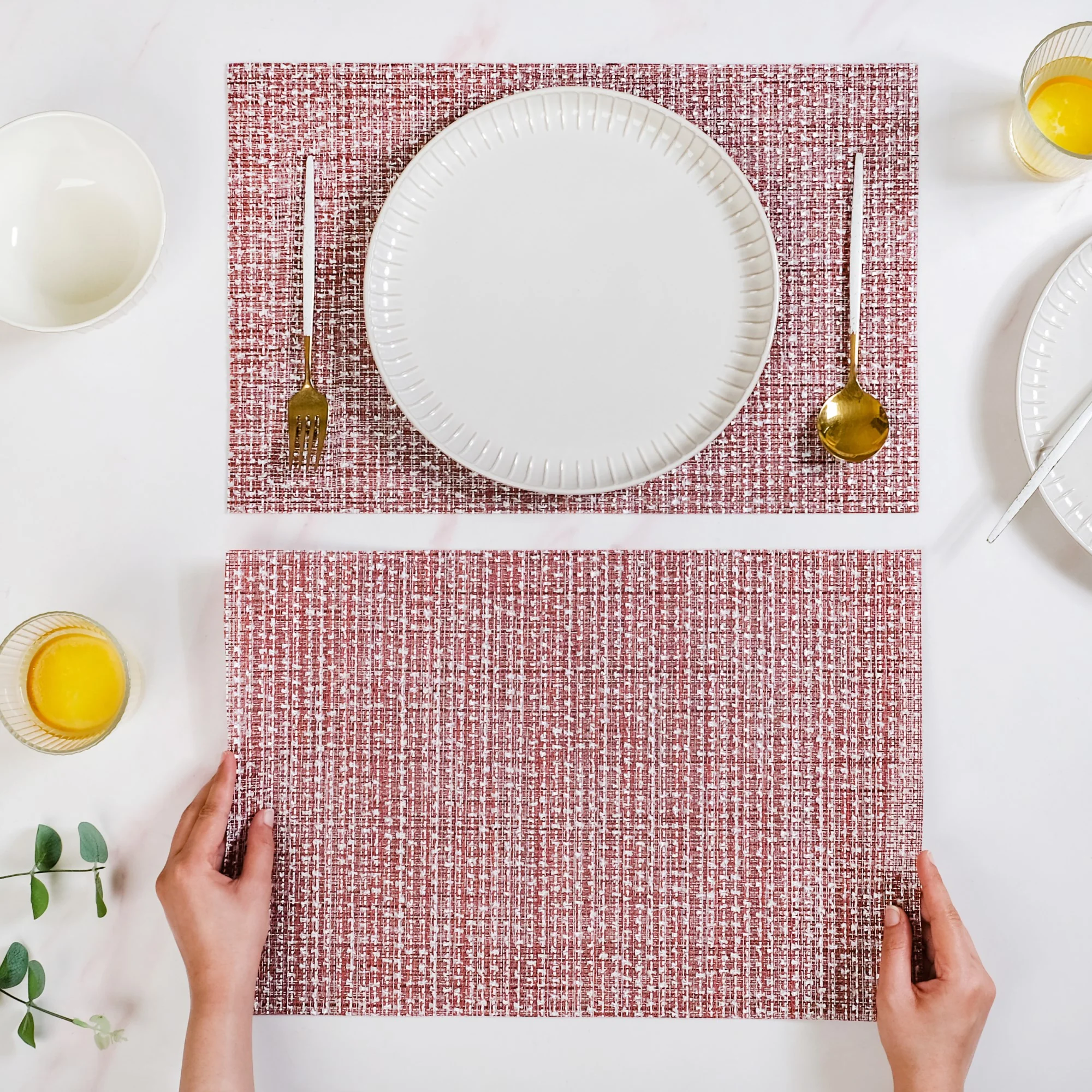 Red White Placemat Set Of 6 - Image 3