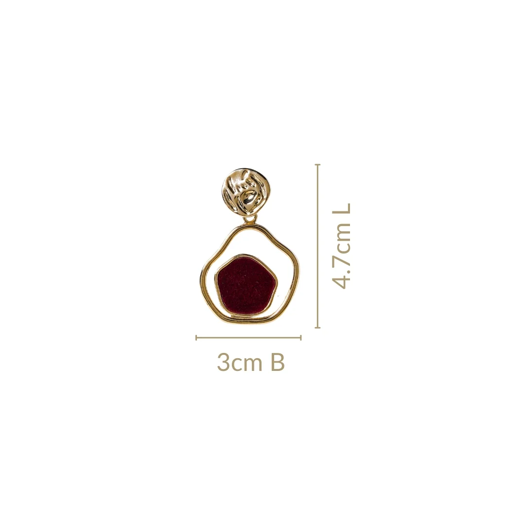 Regal In Velvet Asymmetric Gold Danglers - Image 3